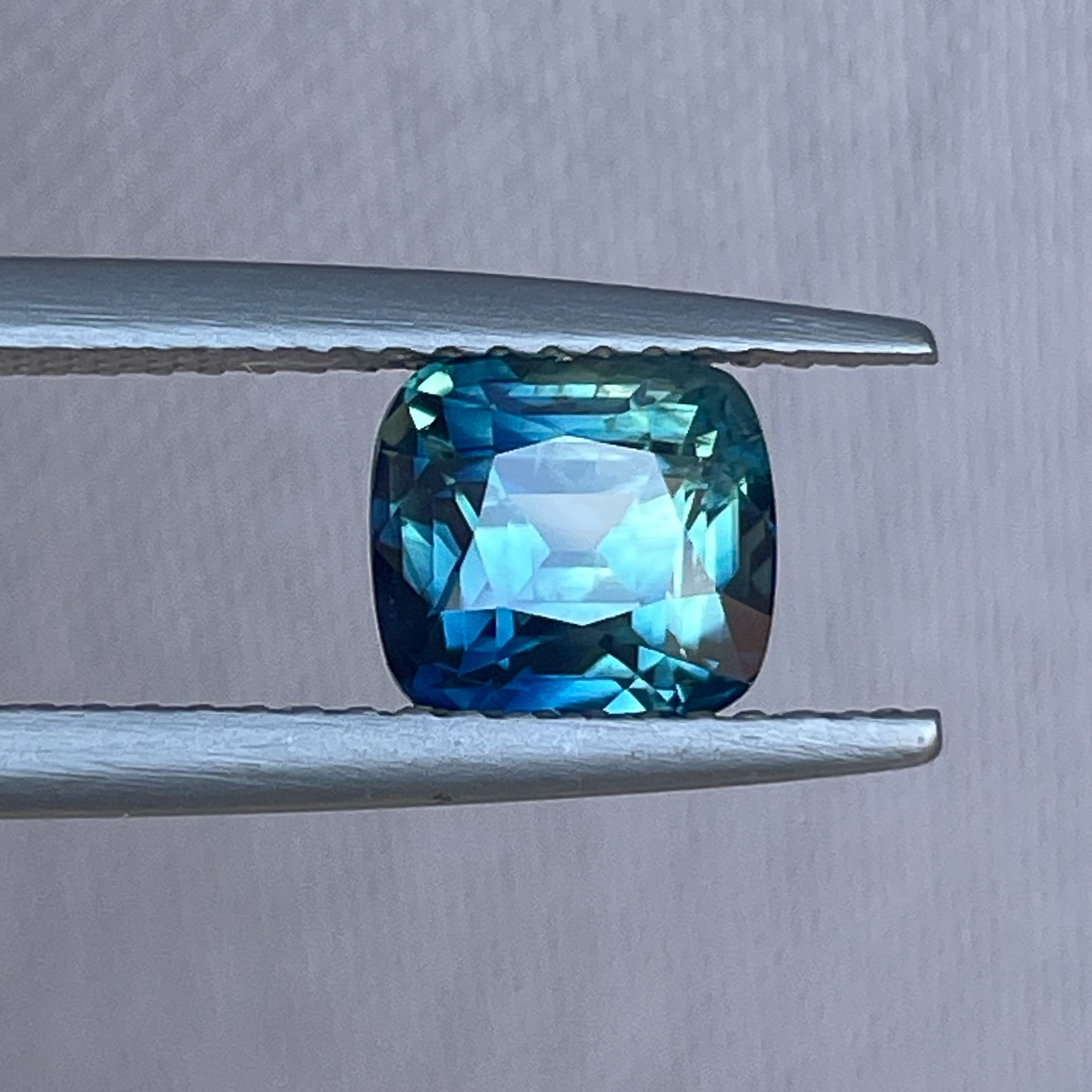 Natural teal sapphire, 2.14 Ct cushion cut by NASHGEMS, no heat, loose gemstone ideal for engagement rings or custom jewelry.
