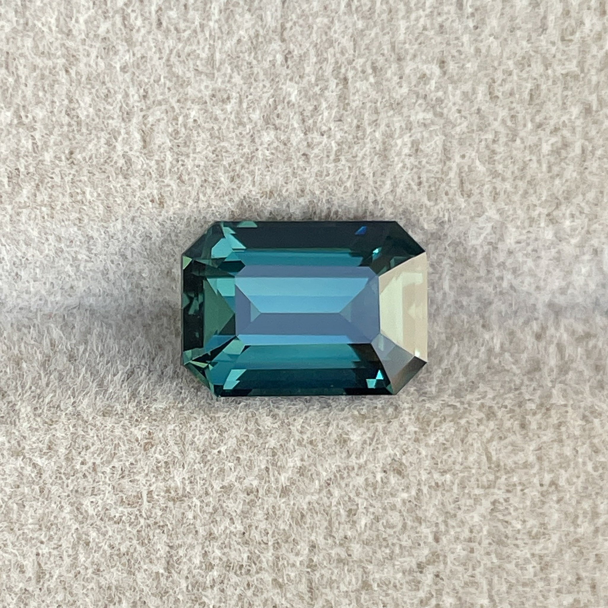 Natural teal blue green sapphire, 3.71 Ct emerald cut loose gemstone by NASHGEMS, ideal for engagement or custom jewelry.