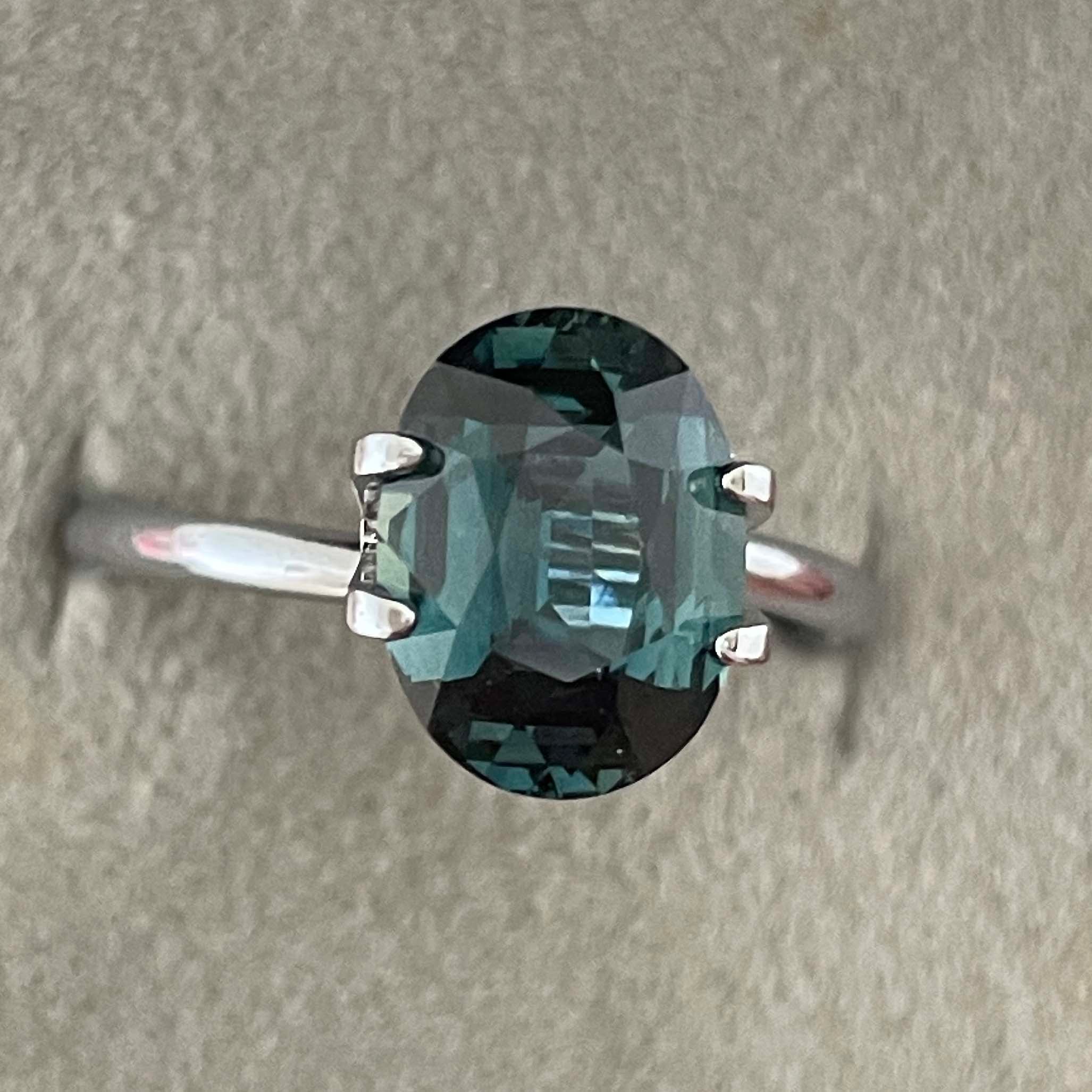 Natural teal blue green sapphire, 3.19 Ct oval loose gemstone by NASHGEMS, ideal for engagement rings or custom jewelry.
