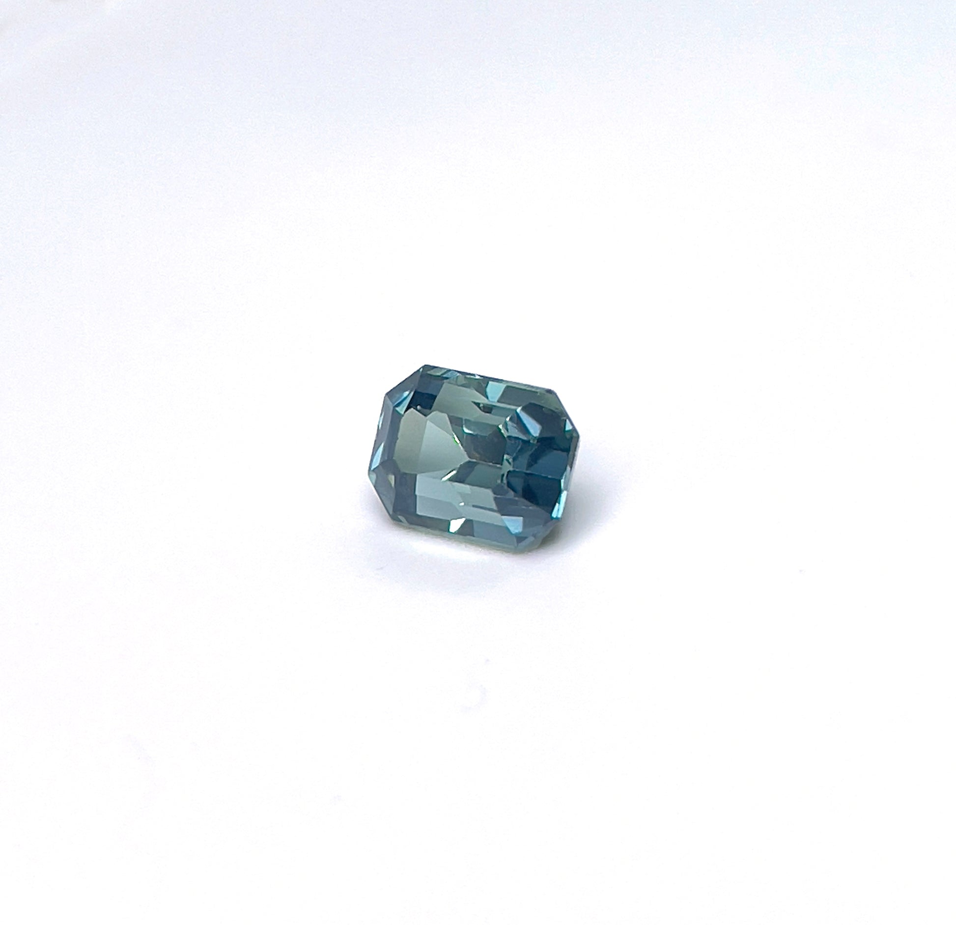 Emerald Cut Teal Sapphire