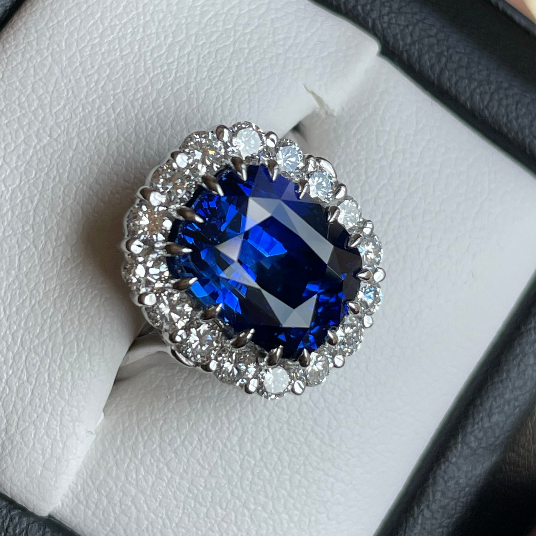 “Vintage-style Art Deco sapphire engagement ring”