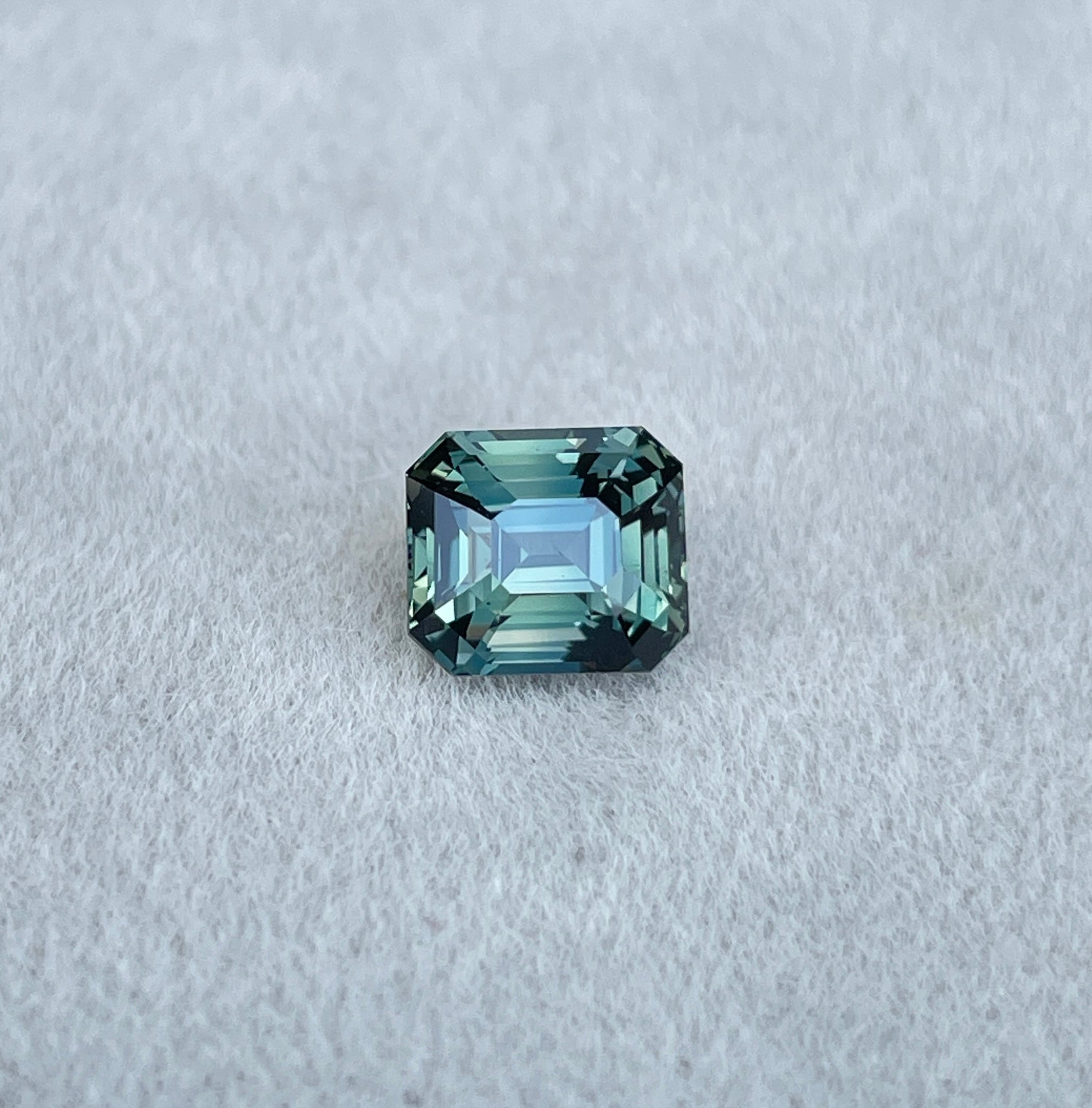 emerald cut blue green sapphire loose stone