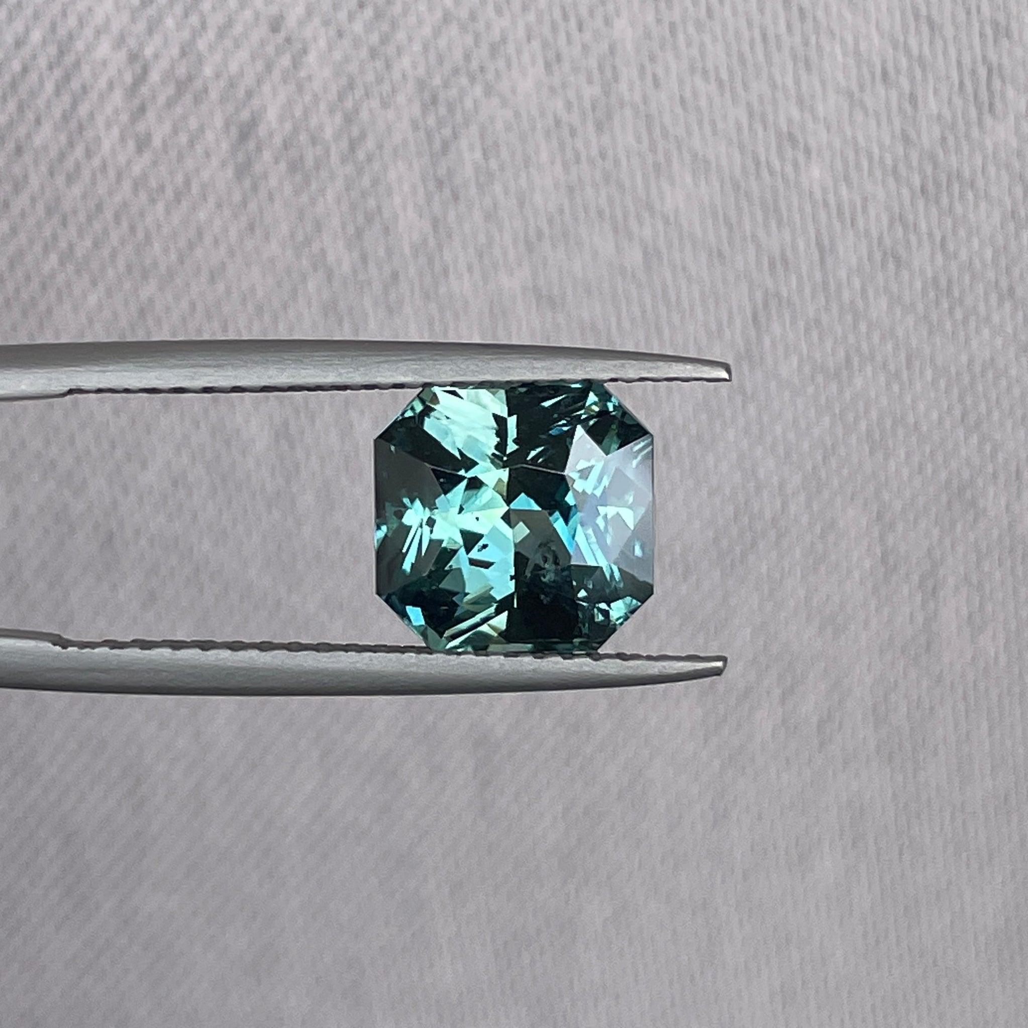 Blue green teal sapphire loose stone