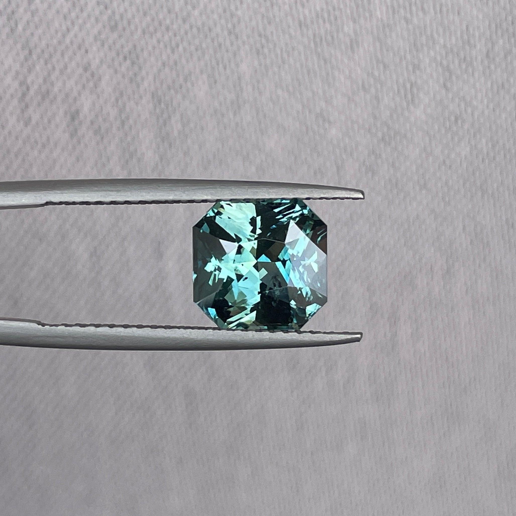 Blue green teal sapphire loose stone