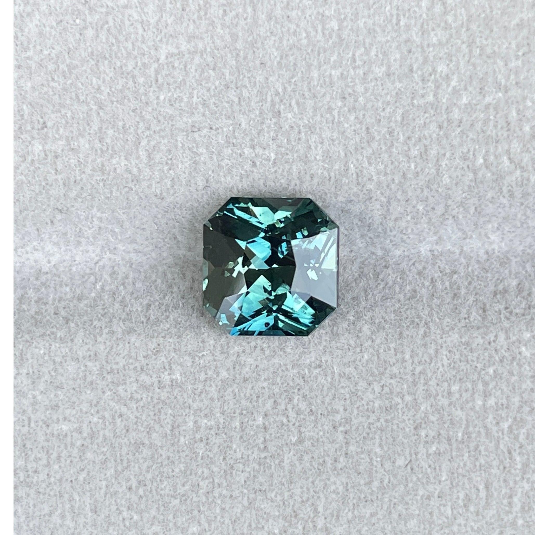 Blue green teal sapphire loose stone