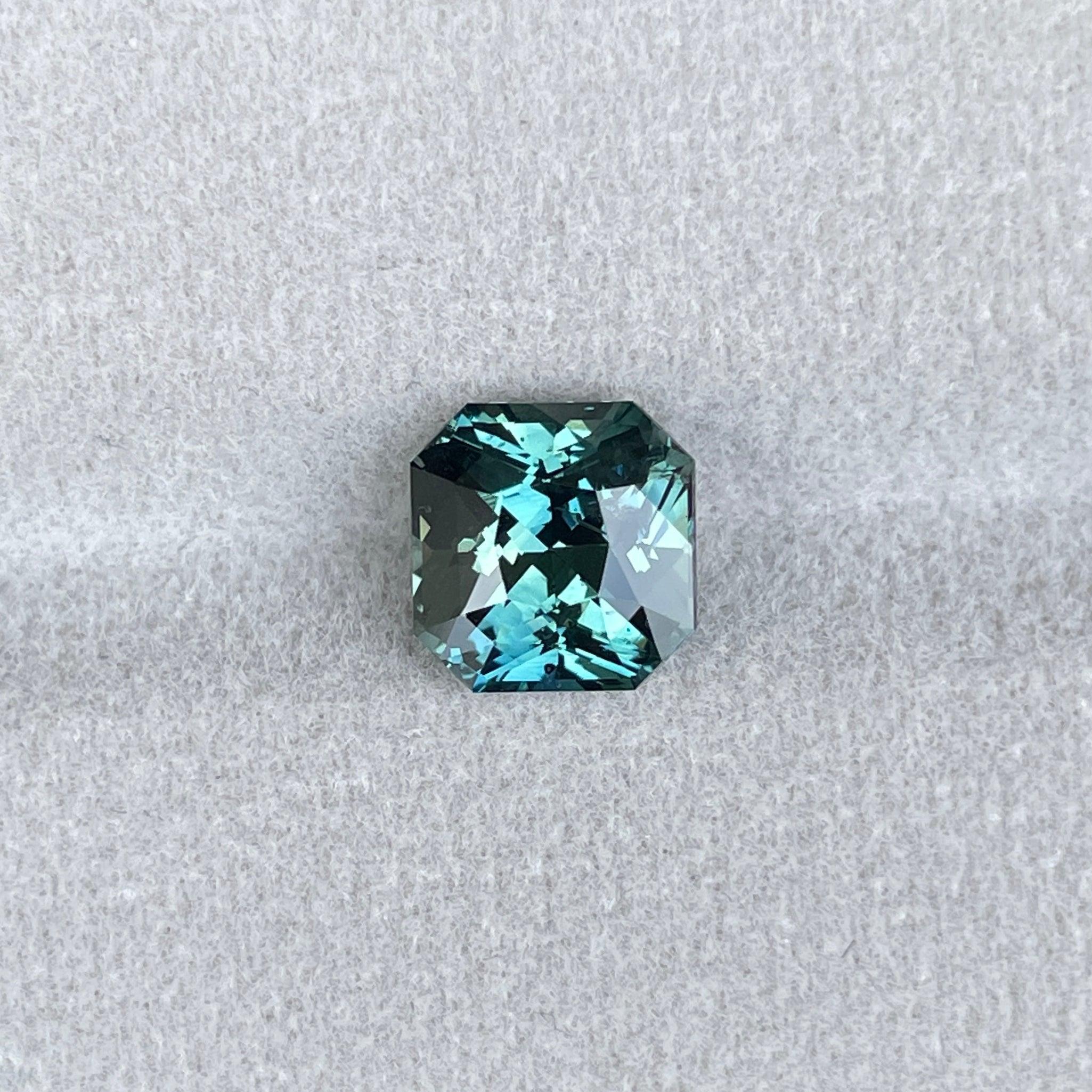 Blue green teal sapphire loose stone