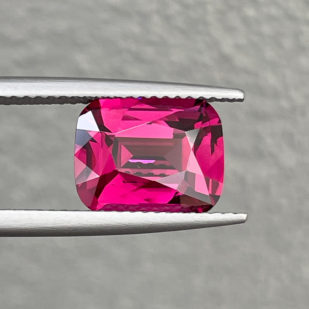 Natural Rhodolite Garnet 4.14 Ct cushion cut, raspberry red VVS loose gemstone for engagement rings, by NASHGEMS.