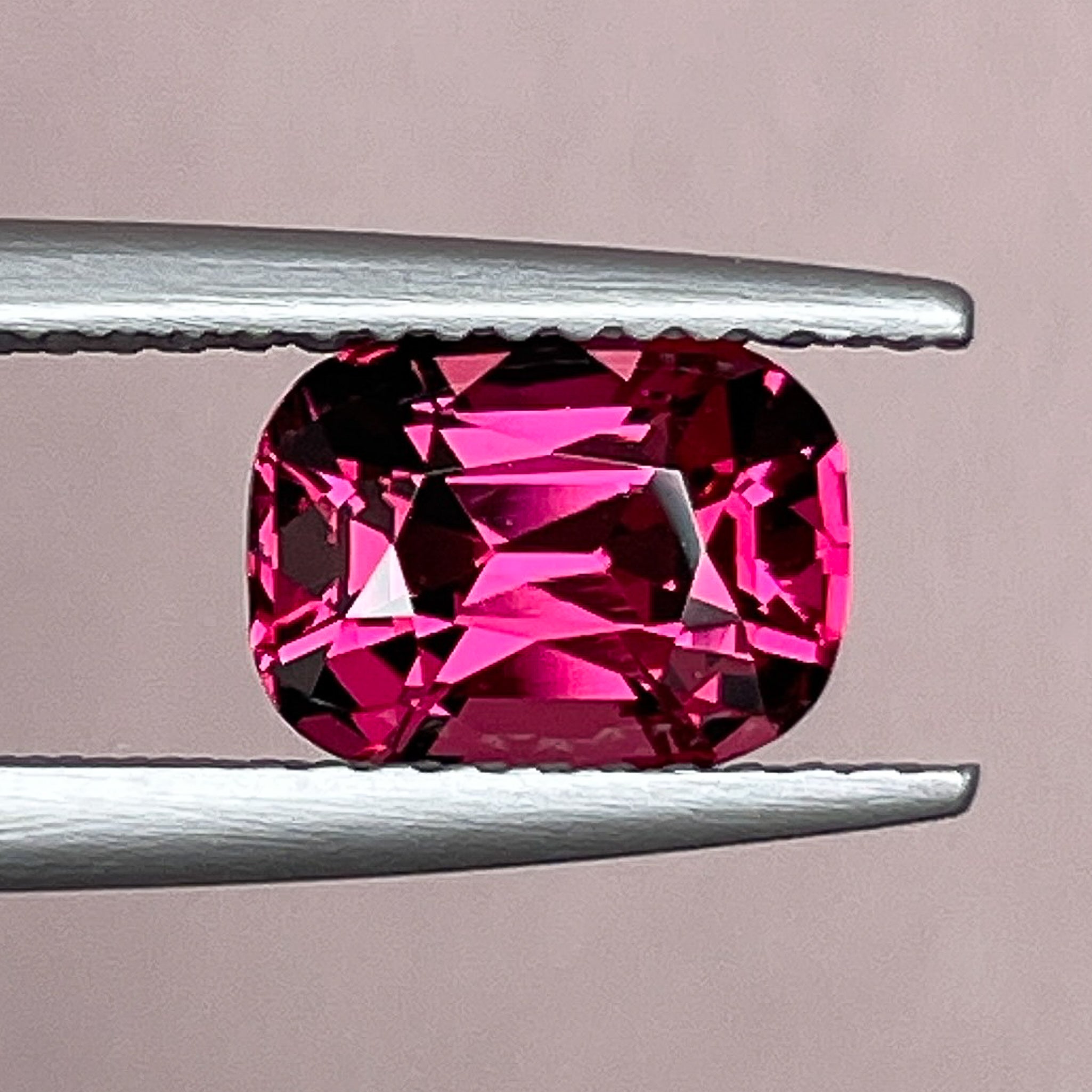 Natural Rhodolite Garnet 2.14 Ct cushion cut loose gemstone in raspberry red for engagement jewelry by NASHGEMS