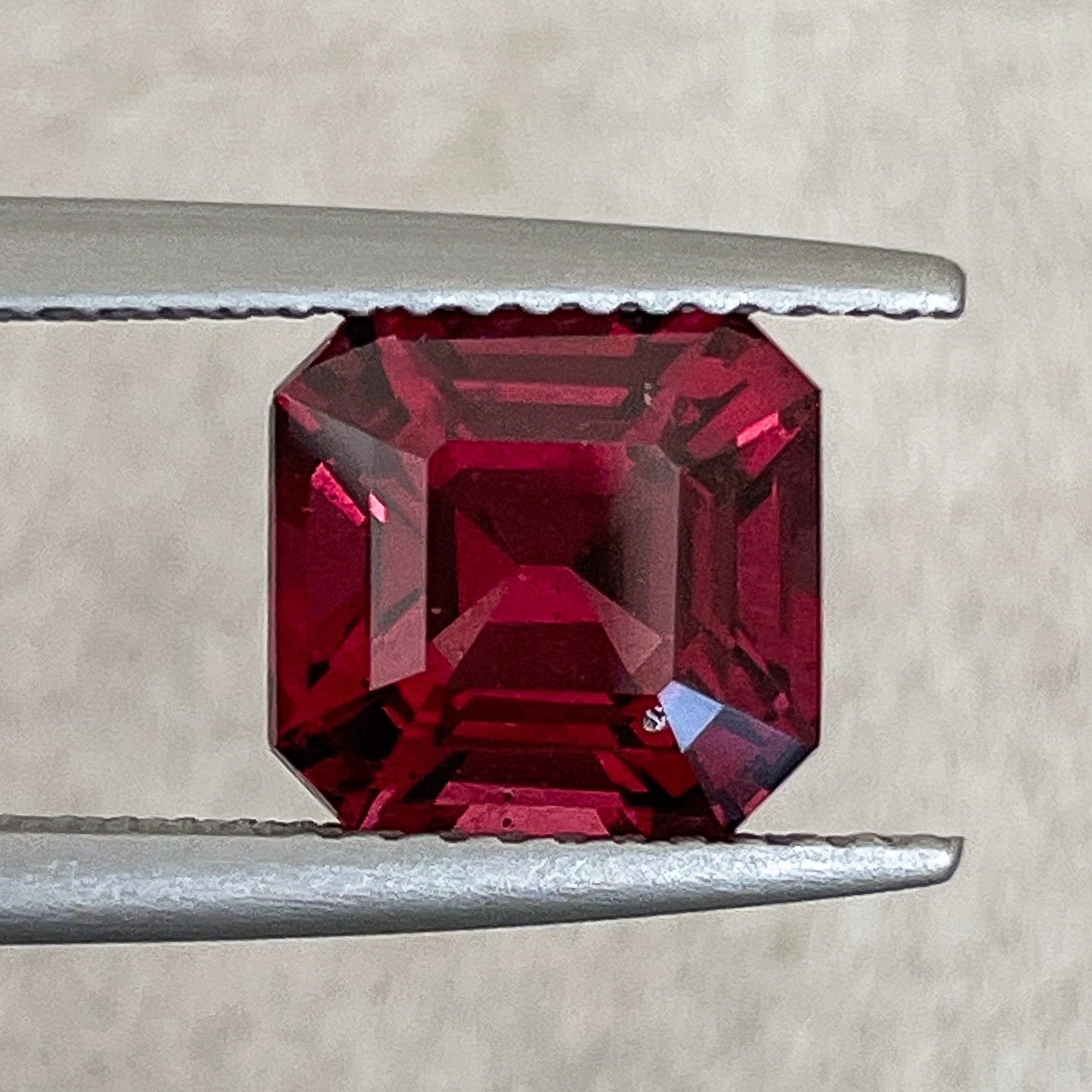 Deep red Natural Pyrope Almandite Garnet 3.12 Ct emerald cut loose gemstone for jewelry, from NASHGEMS.