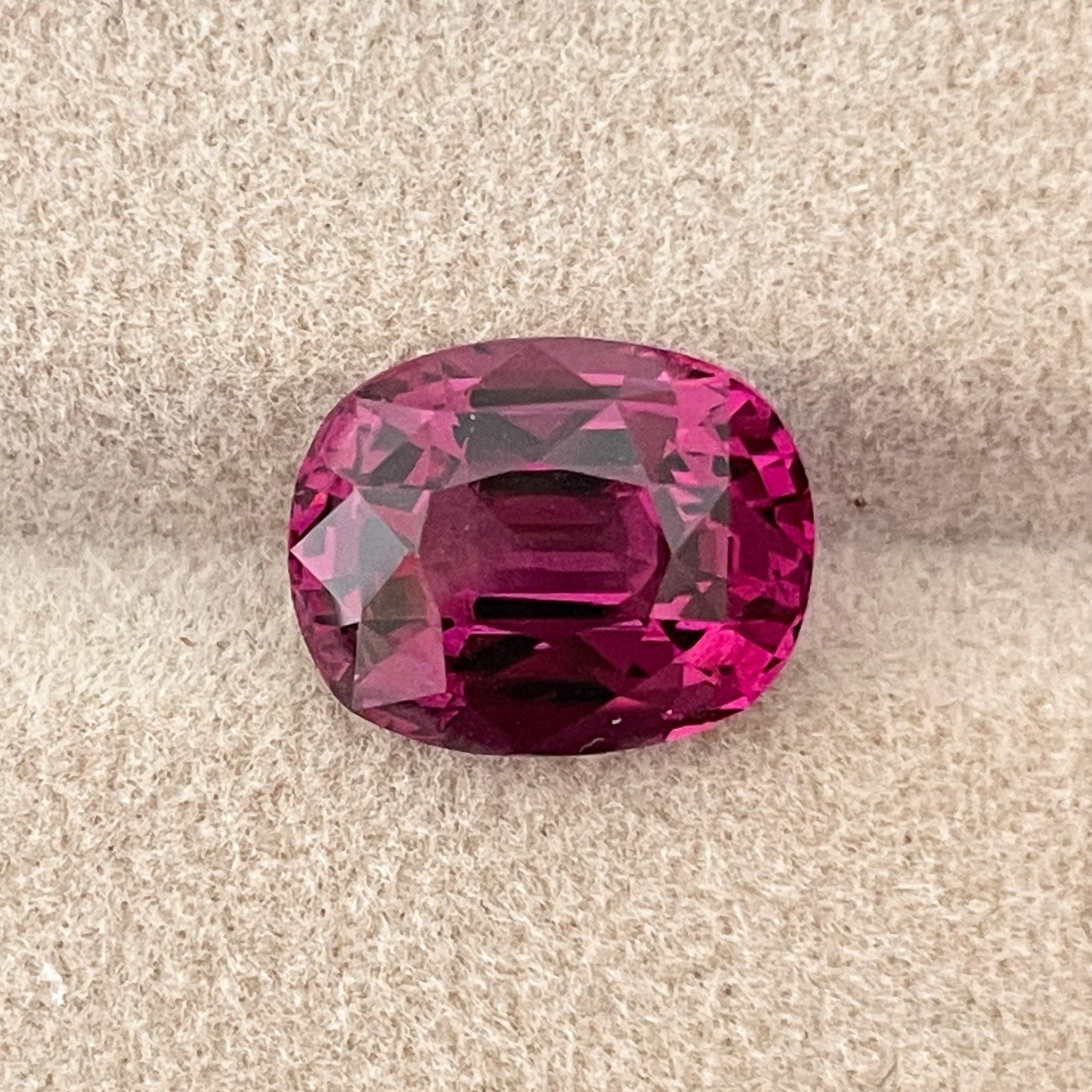 Natural Rhodolite Garnet, 7.07 Ct oval cut, raspberry red VVS loose gemstone by NASHGEMS, ideal for engagement rings.