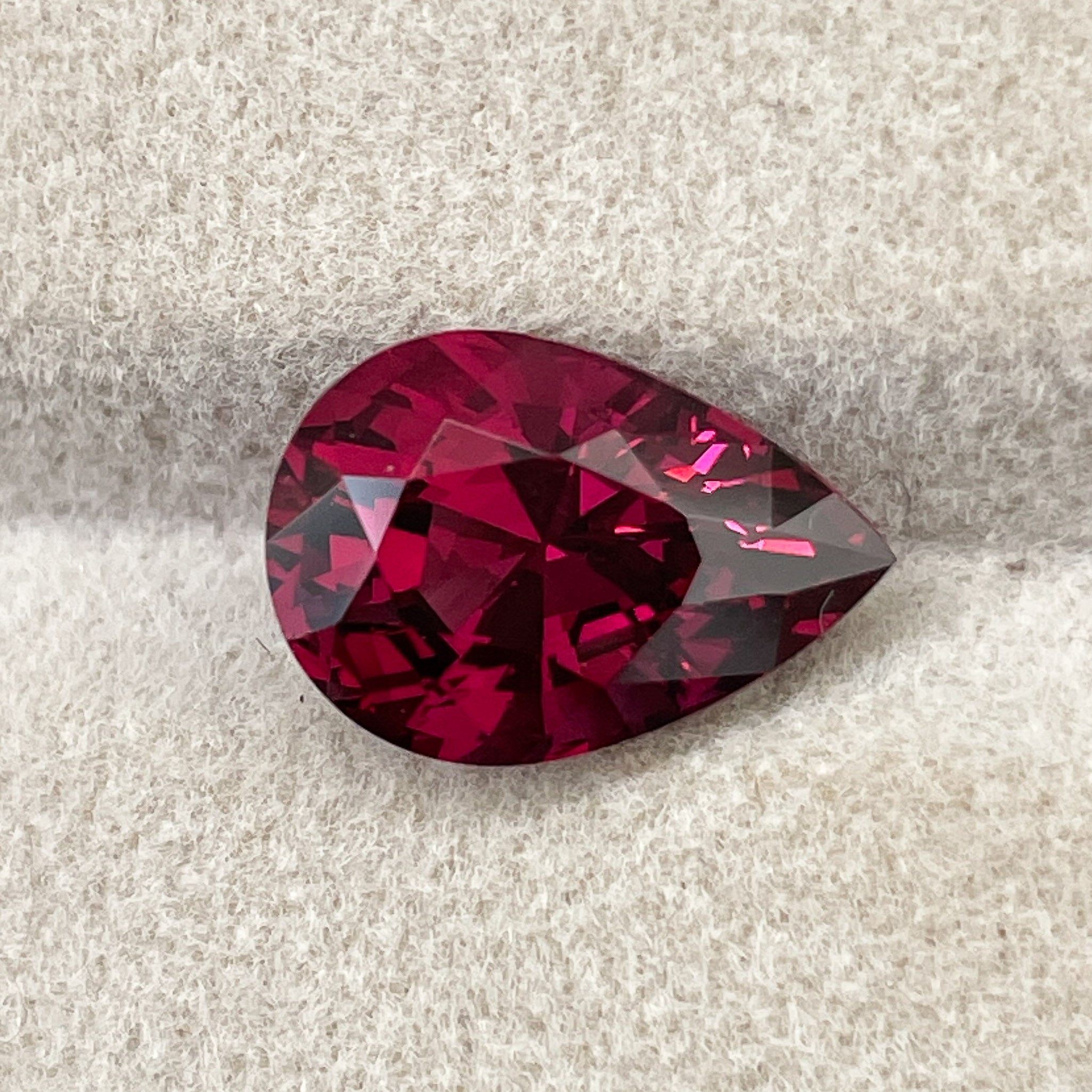 Natural Rhodolite Garnet 4.33 Ct pear shape, raspberry red VVS loose gemstone for engagement rings by NASHGEMS