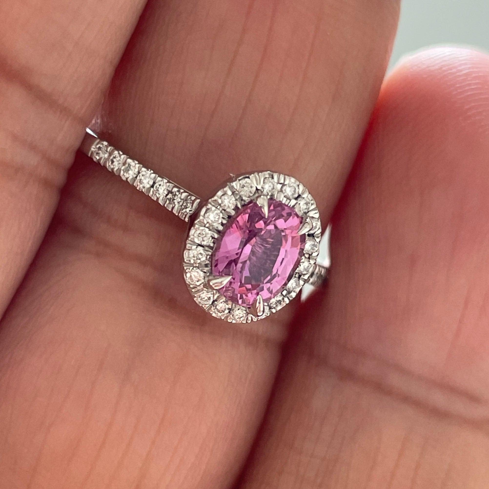 Genuine pink sapphire engagement ring - NASHGEMS