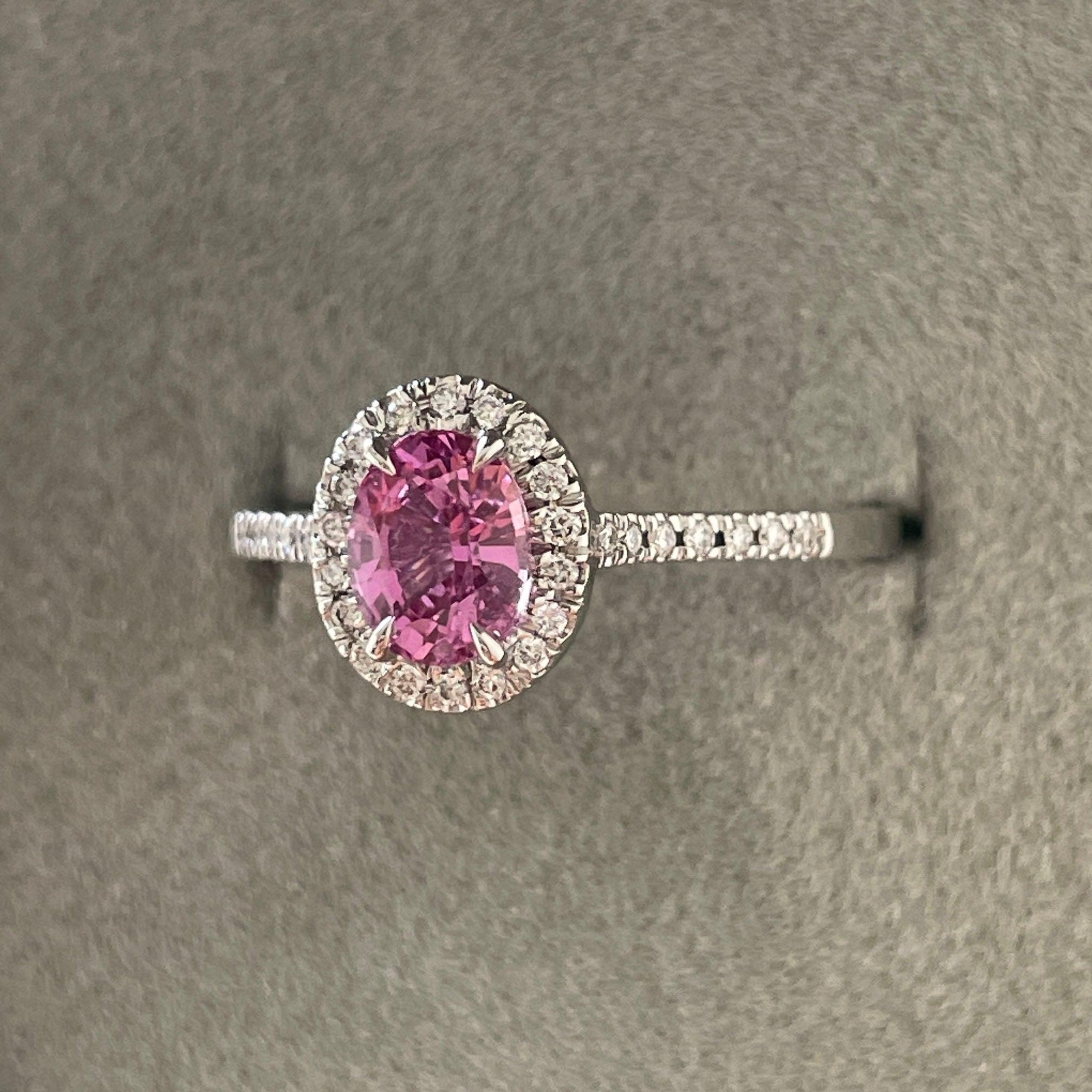 Genuine pink sapphire engagement ring - NASHGEMS