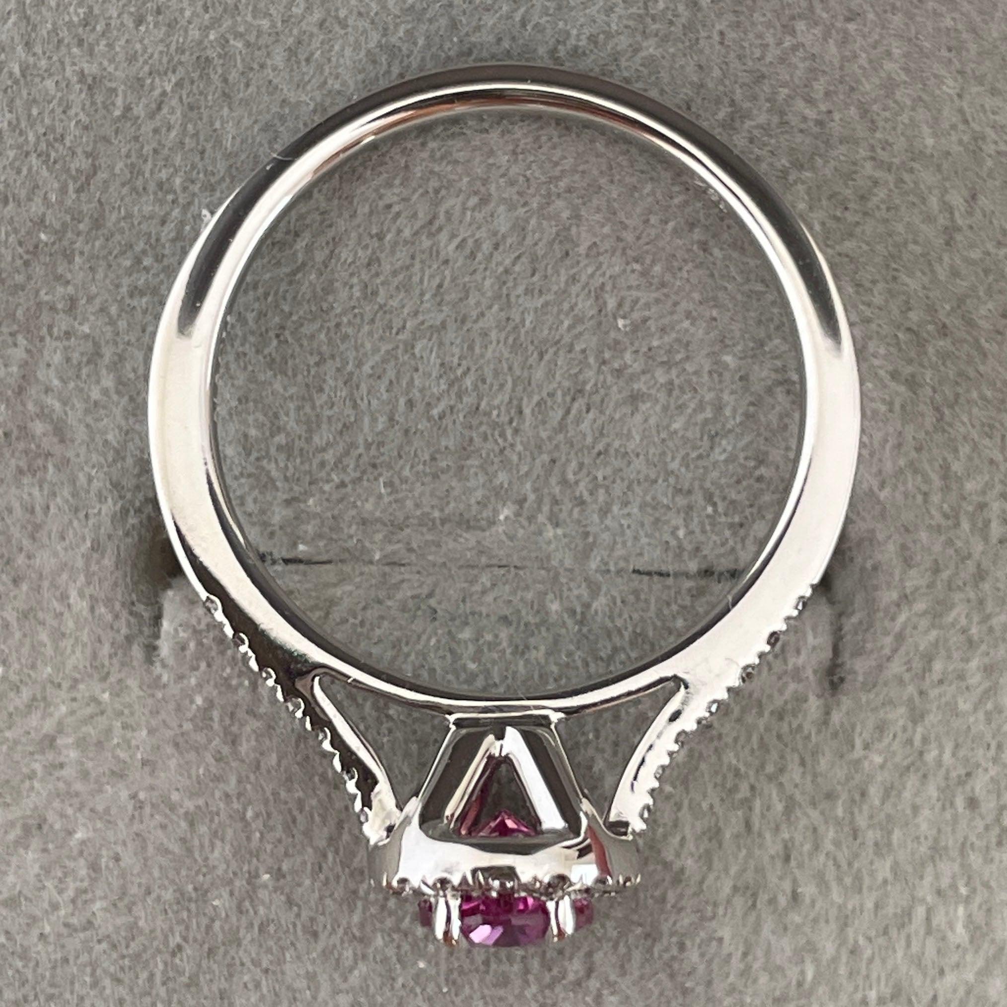 Genuine pink sapphire engagement ring - NASHGEMS