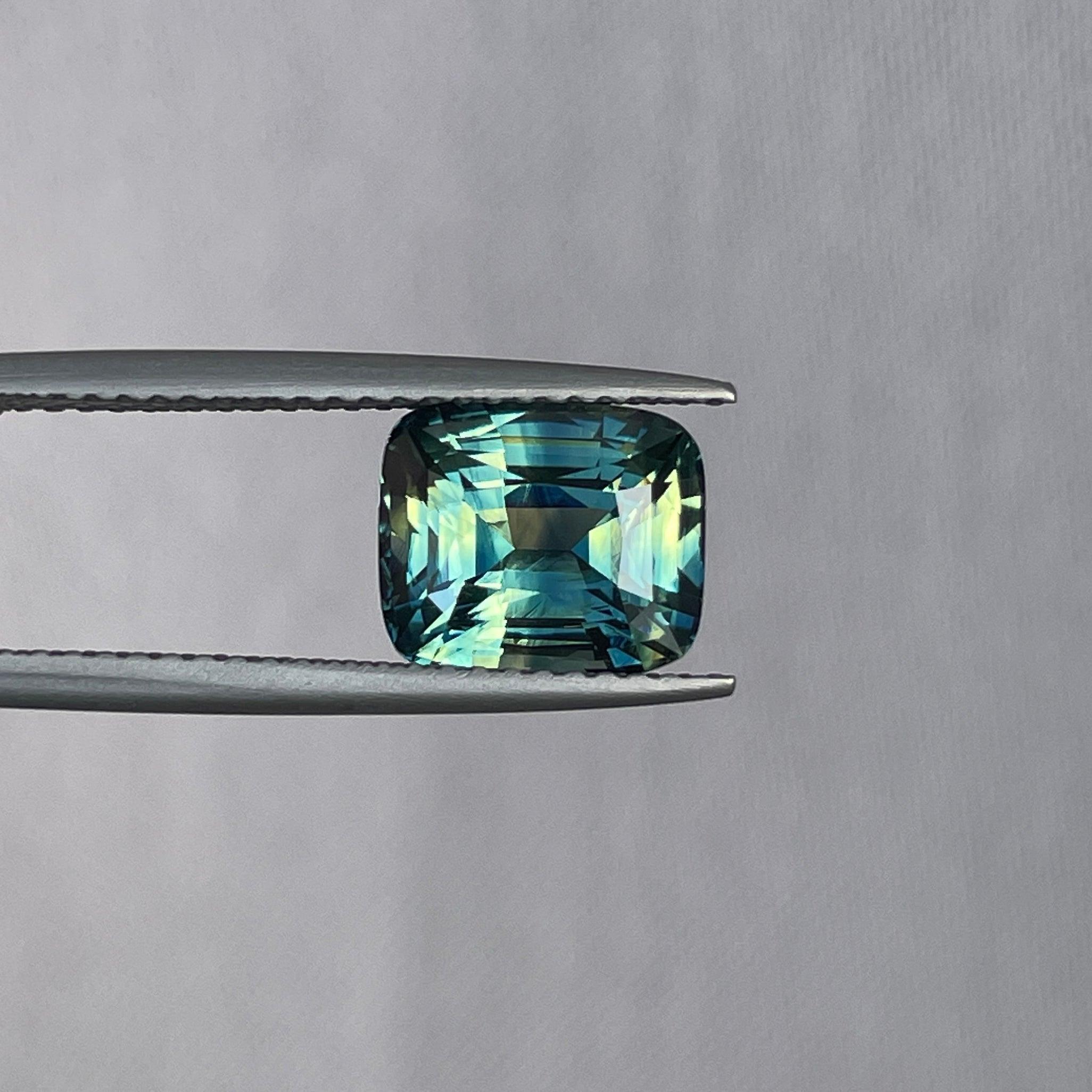 Parti Sapphire l 3.53 Ct l Cushion l 7.50 x 8.90 x 5.50mm l Fine Sapphires For Bespoke Engagement Ring l Madagascar Origin