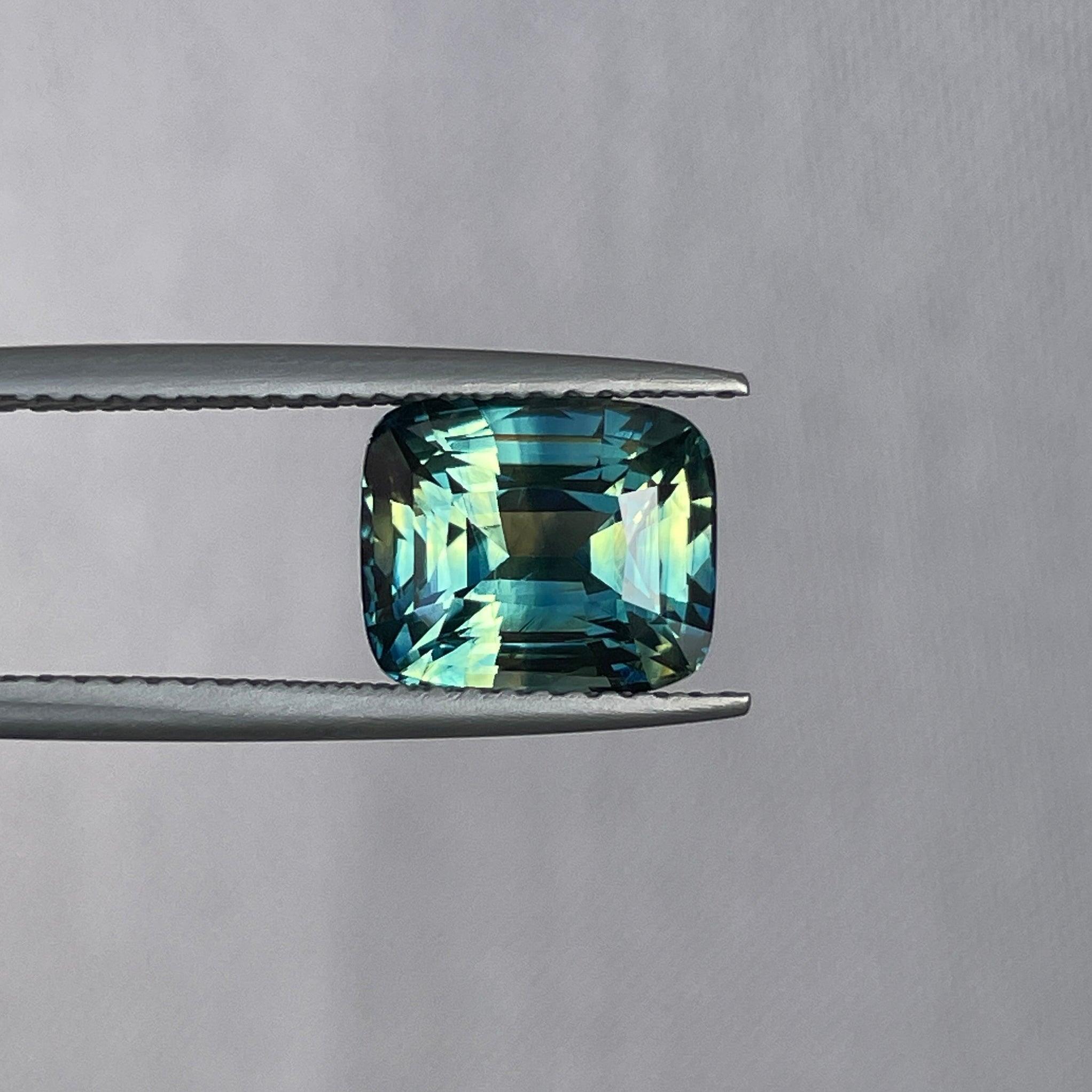 Parti Sapphire l 3.53 Ct l Cushion l 7.50 x 8.90 x 5.50mm l Fine Sapphires For Bespoke Engagement Ring l Madagascar Origin
