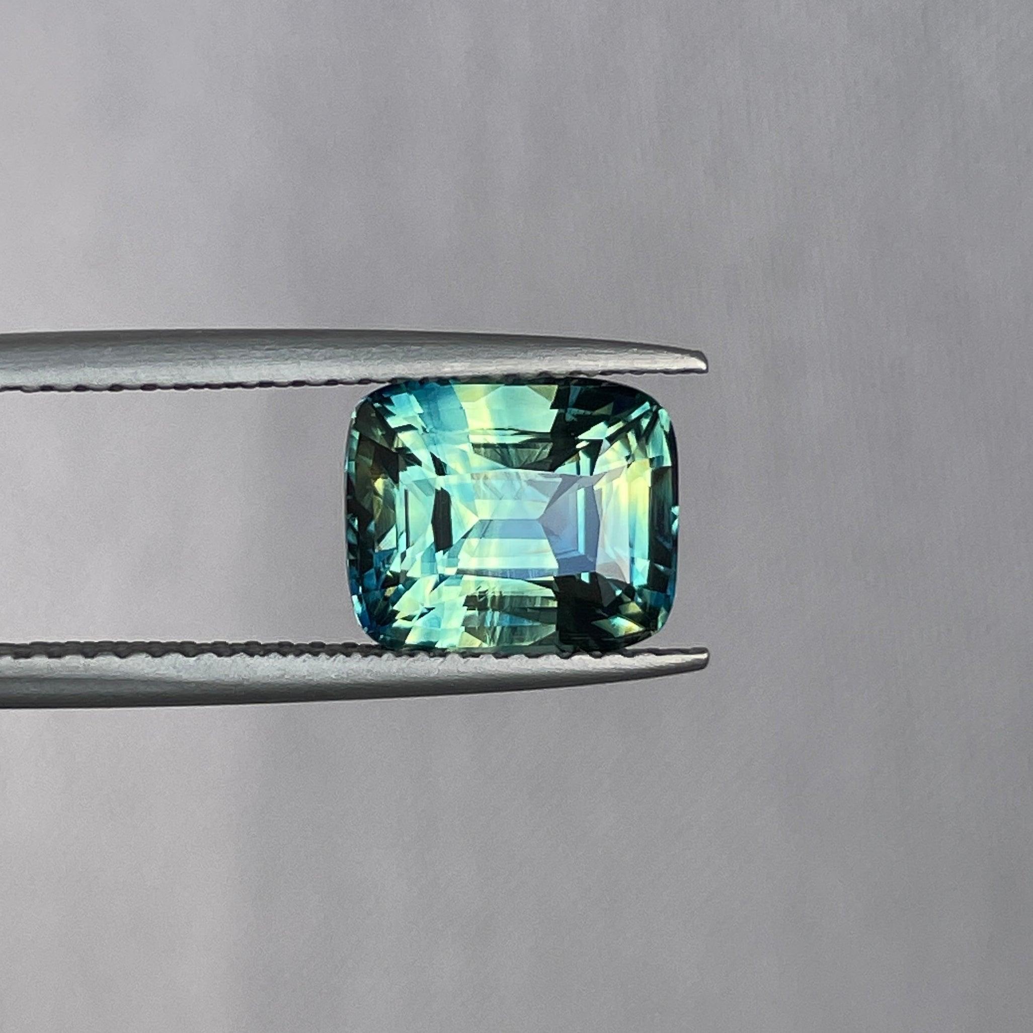 Parti Sapphire l 3.53 Ct l Cushion l 7.50 x 8.90 x 5.50mm l Fine Sapphires For Bespoke Engagement Ring l Madagascar Origin - NASHGEMS