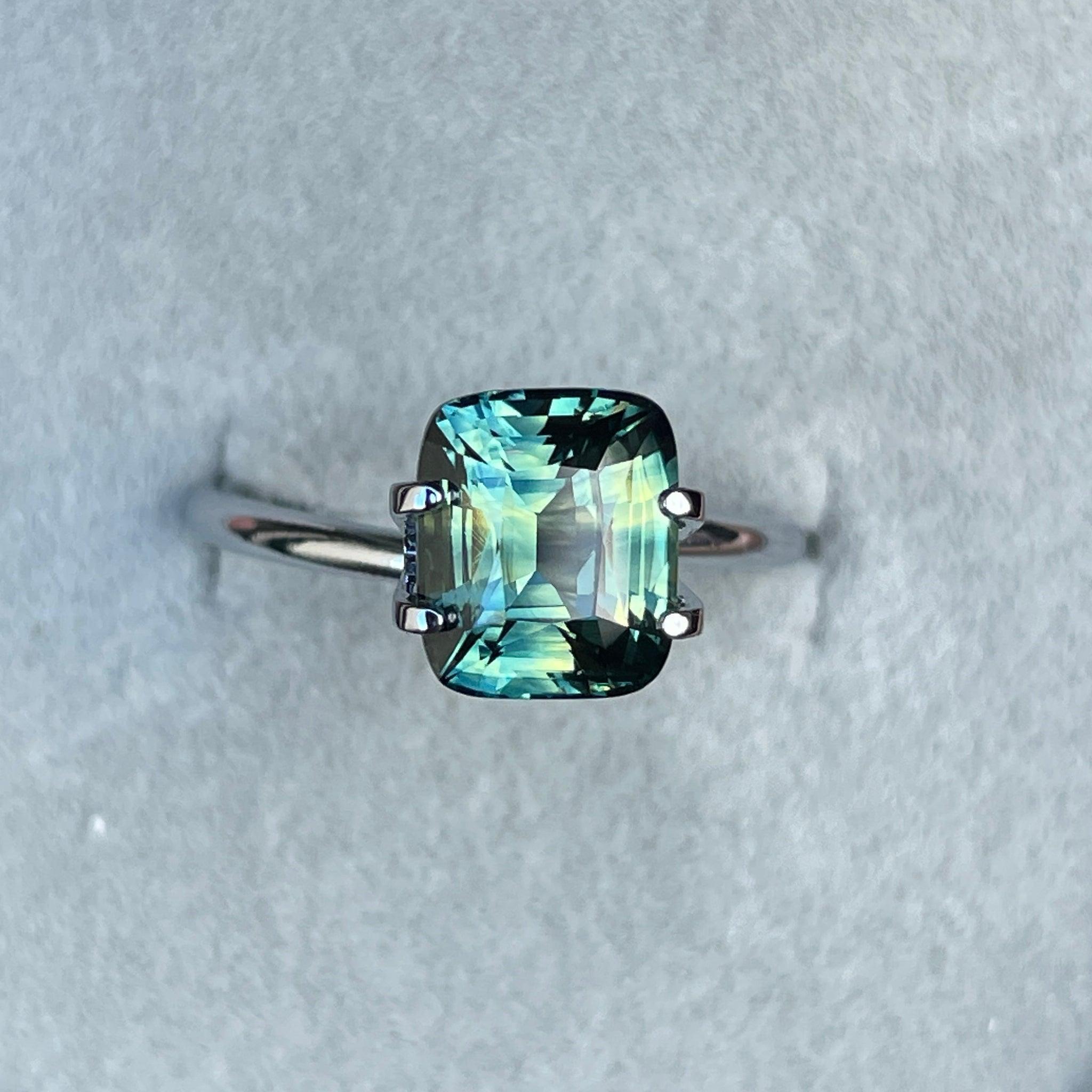 Parti Sapphire l 3.53 Ct l Cushion l 7.50 x 8.90 x 5.50mm l Fine Sapphires For Bespoke Engagement Ring l Madagascar Origin