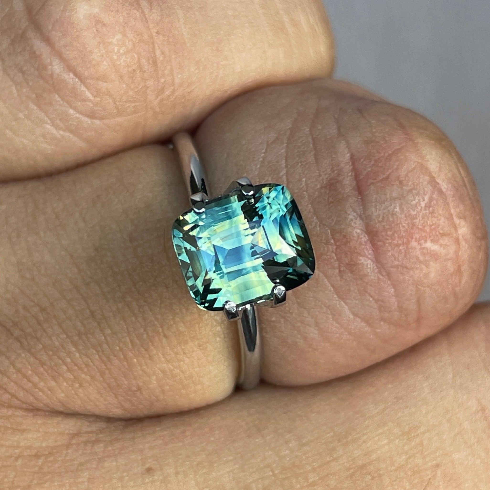 Parti Sapphire l 3.53 Ct l Cushion l 7.50 x 8.90 x 5.50mm l Fine Sapphires For Bespoke Engagement Ring l Madagascar Origin - NASHGEMS