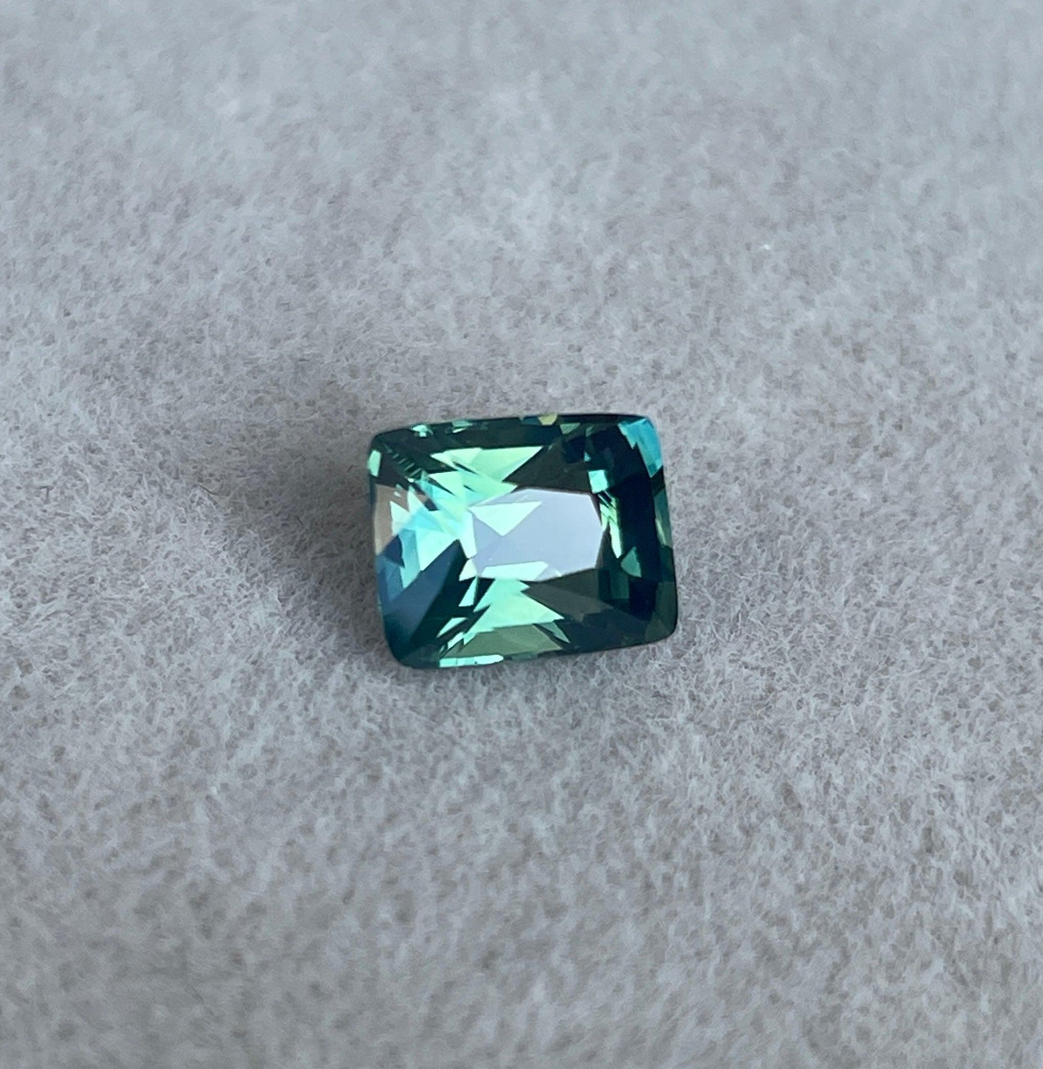 Stunning 2.02 ct Blue Green Sapphire Cushion cut for Engagement Ring, The Appeal of Rich Bluish-Green and Greenish-Blue Sapphires
