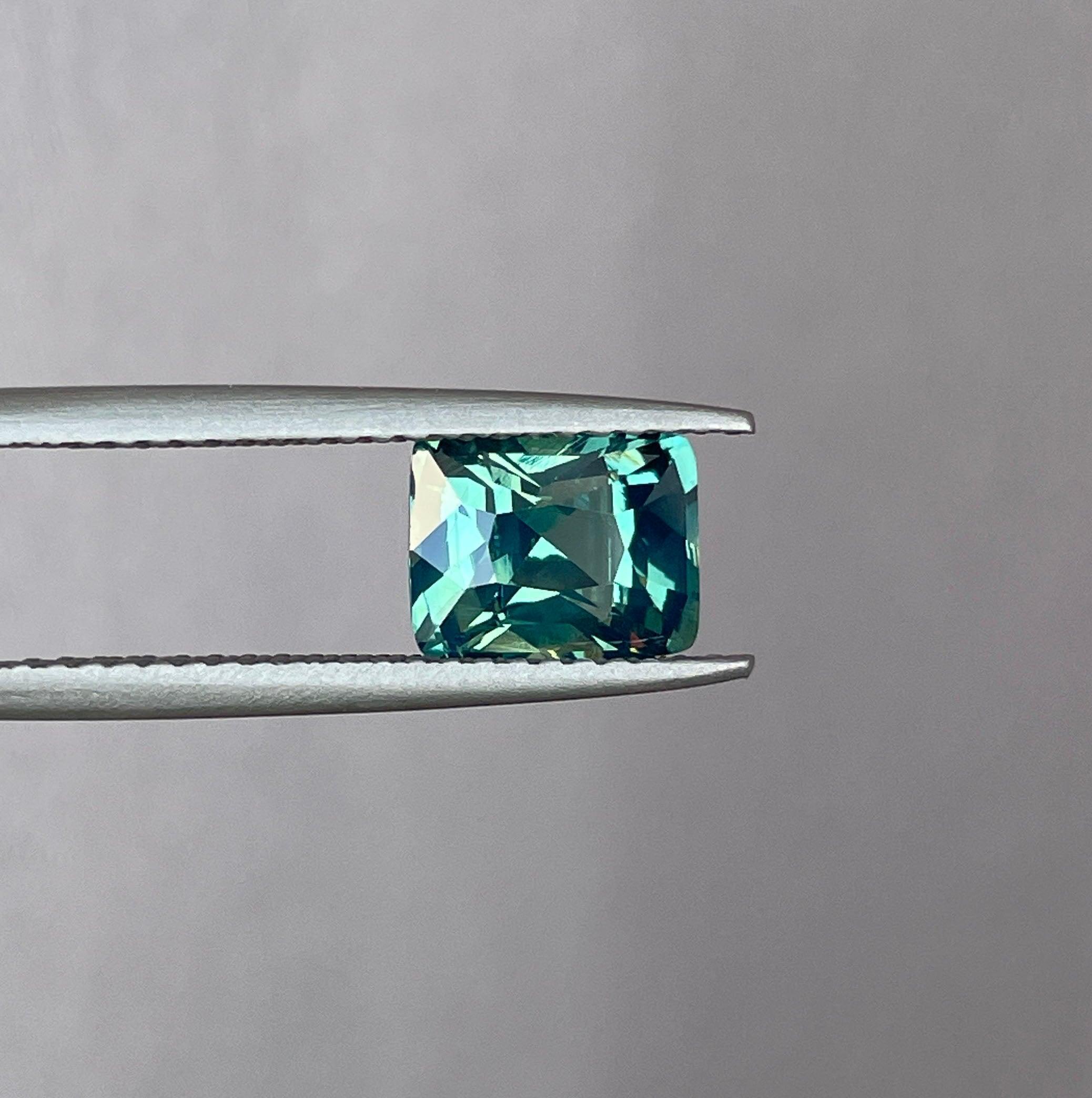 Stunning 2.02 ct Blue Green Sapphire Cushion cut for Engagement Ring, The Appeal of Rich Bluish-Green and Greenish-Blue Sapphires