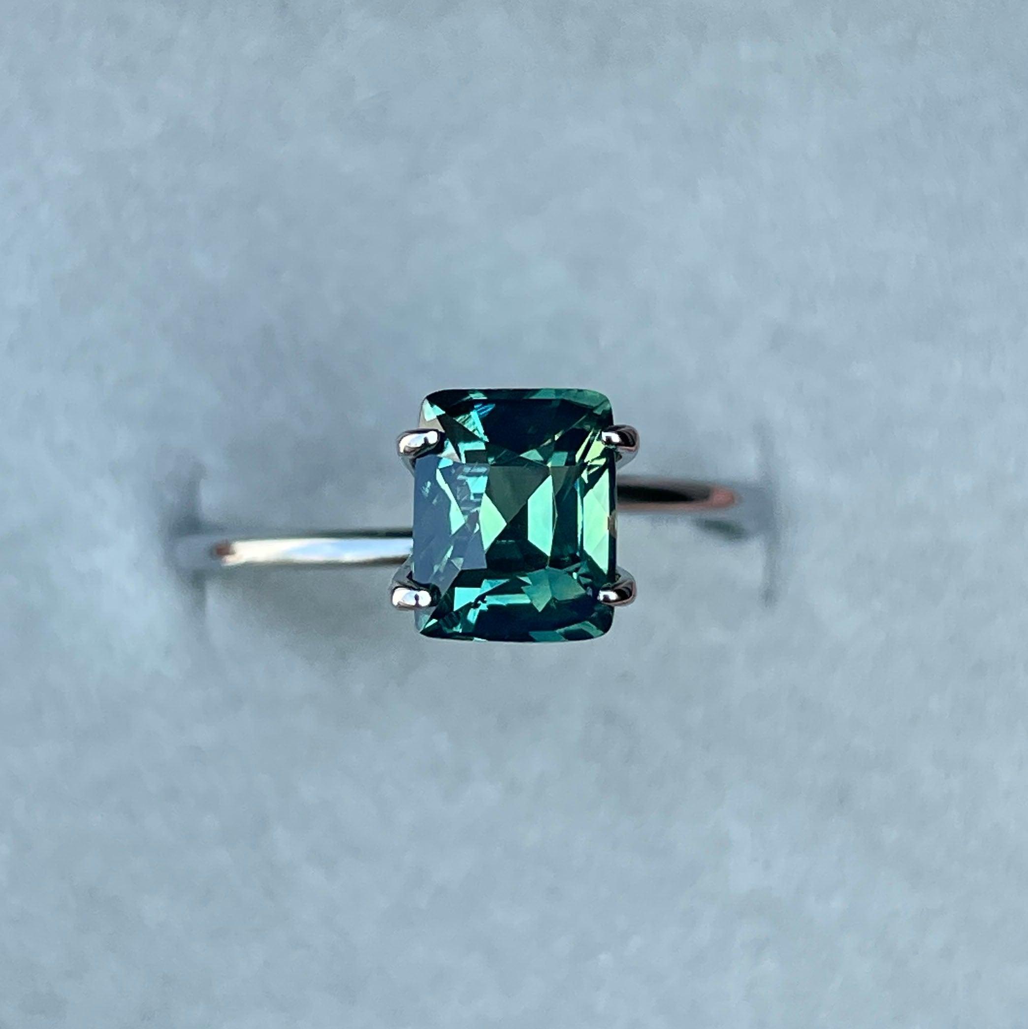 Stunning 2.02 ct Blue Green Sapphire Cushion cut for Engagement Ring, The Appeal of Rich Bluish-Green and Greenish-Blue Sapphires