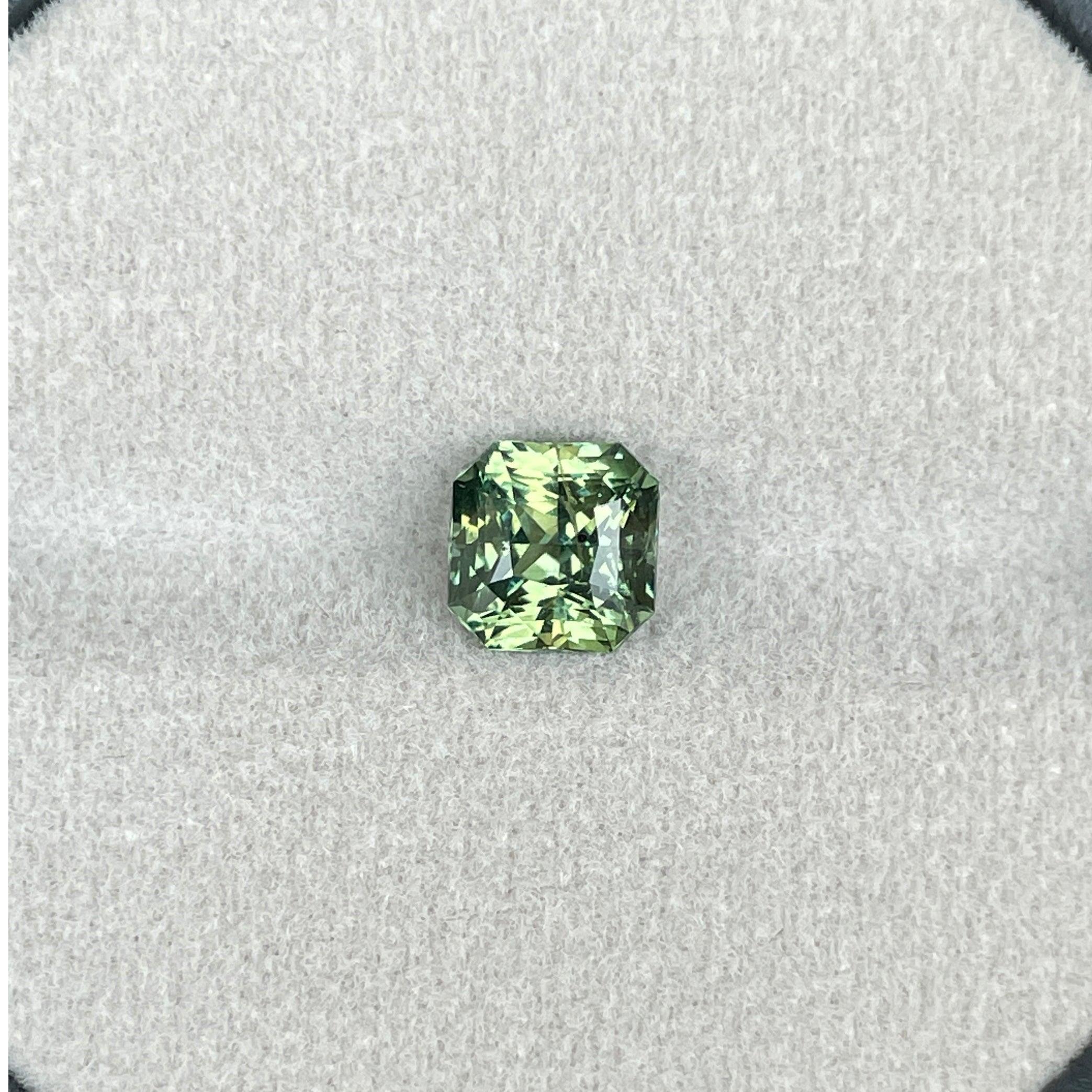 2.09 crt. Sapphire, Green Sapphire, Heated, Loose Sapphire, Radiant Shape, Sapphire, Natural Sapphire, Blue green sapphire, Teal Sapphire