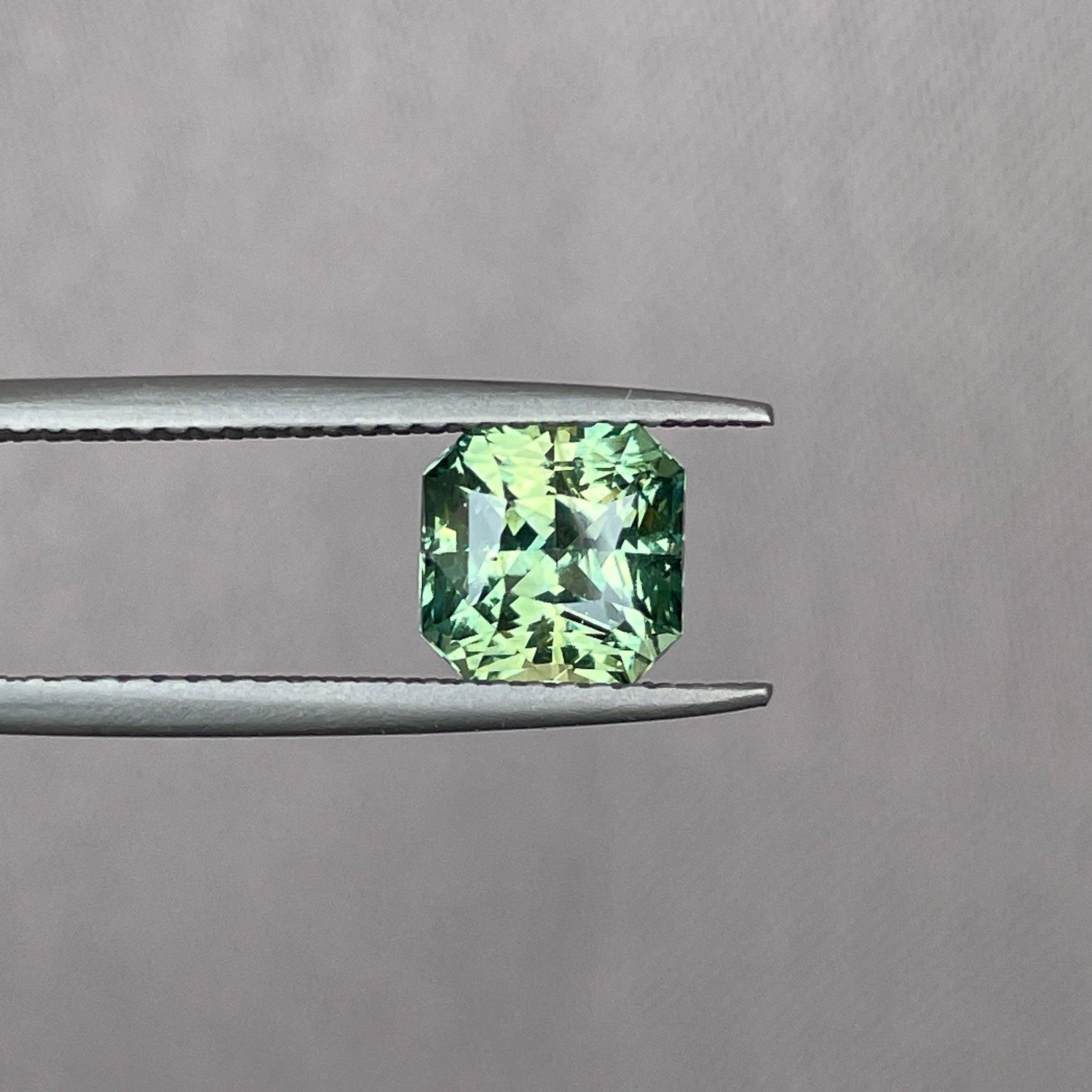 2.09 crt. Sapphire, Green Sapphire, Heated, Loose Sapphire, Radiant Shape, Sapphire, Natural Sapphire, Blue green sapphire, Teal Sapphire