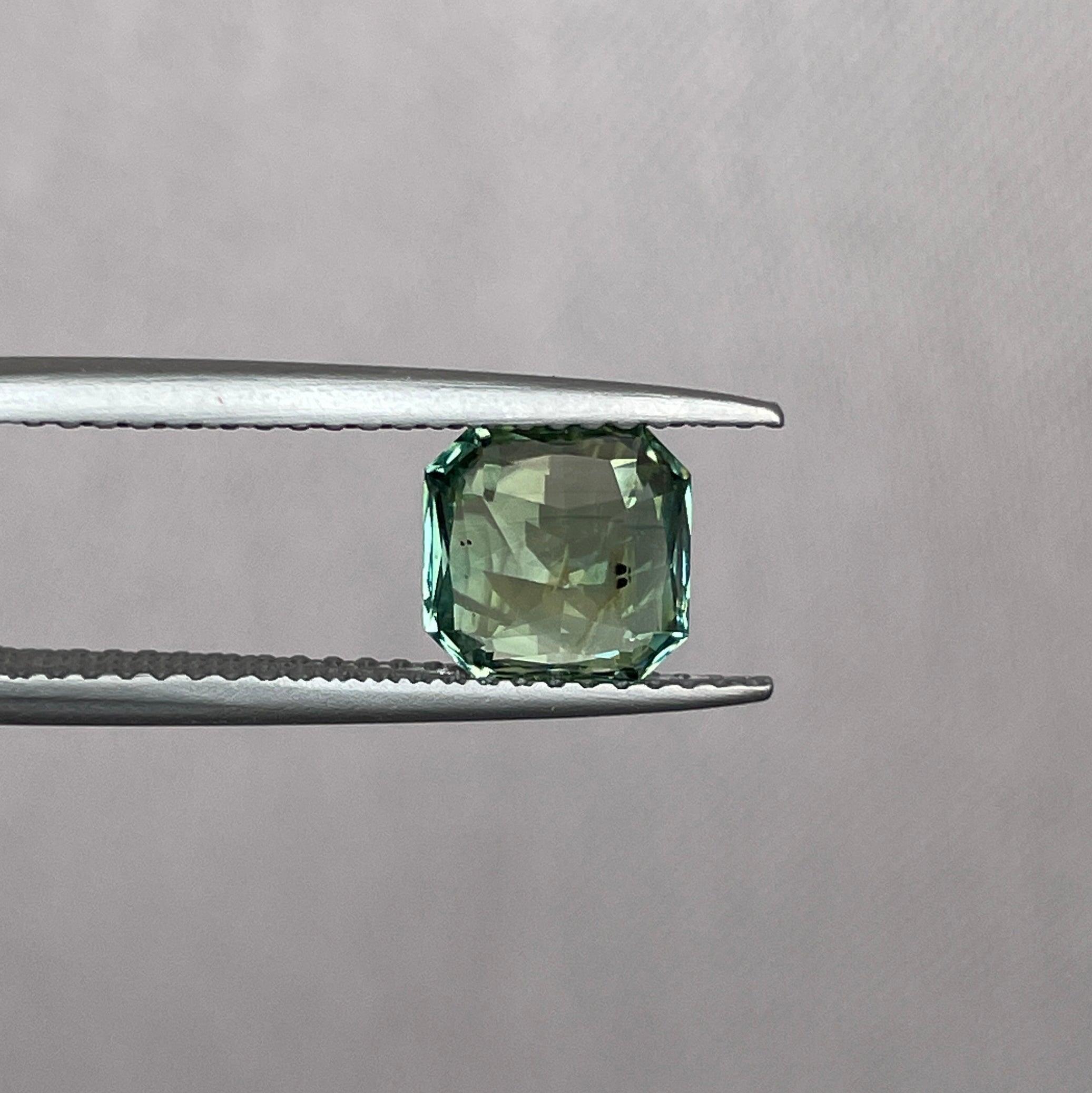 2.09 crt. Sapphire, Green Sapphire, Heated, Loose Sapphire, Radiant Shape, Sapphire, Natural Sapphire, Blue green sapphire, Teal Sapphire - NASHGEMS