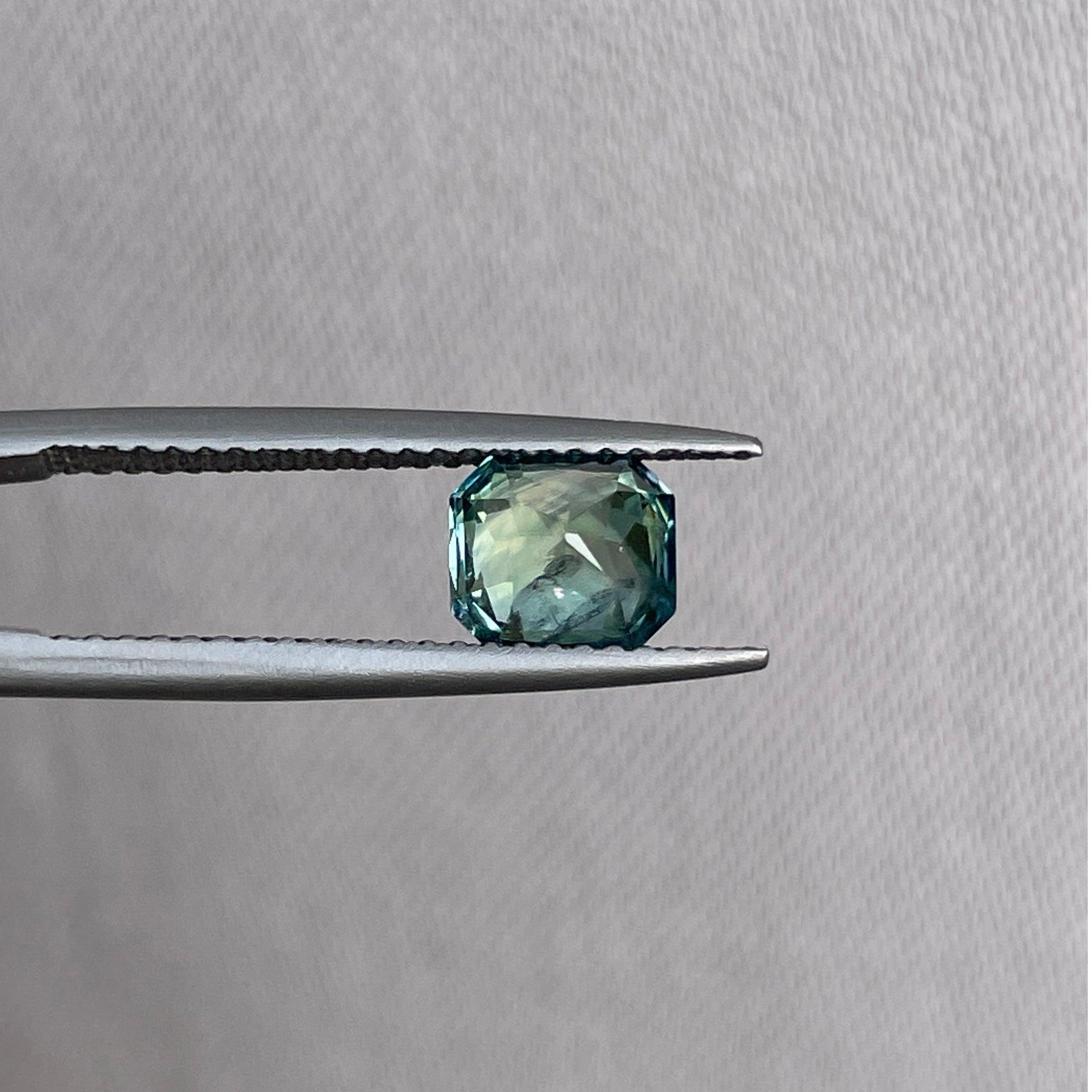 Minimalist 1.63 crt Radiant Shaped Green Sapphire for Pendant Necklace, Dainty Wedding Necklace Valentine's Gift for Her - NASHGEMS