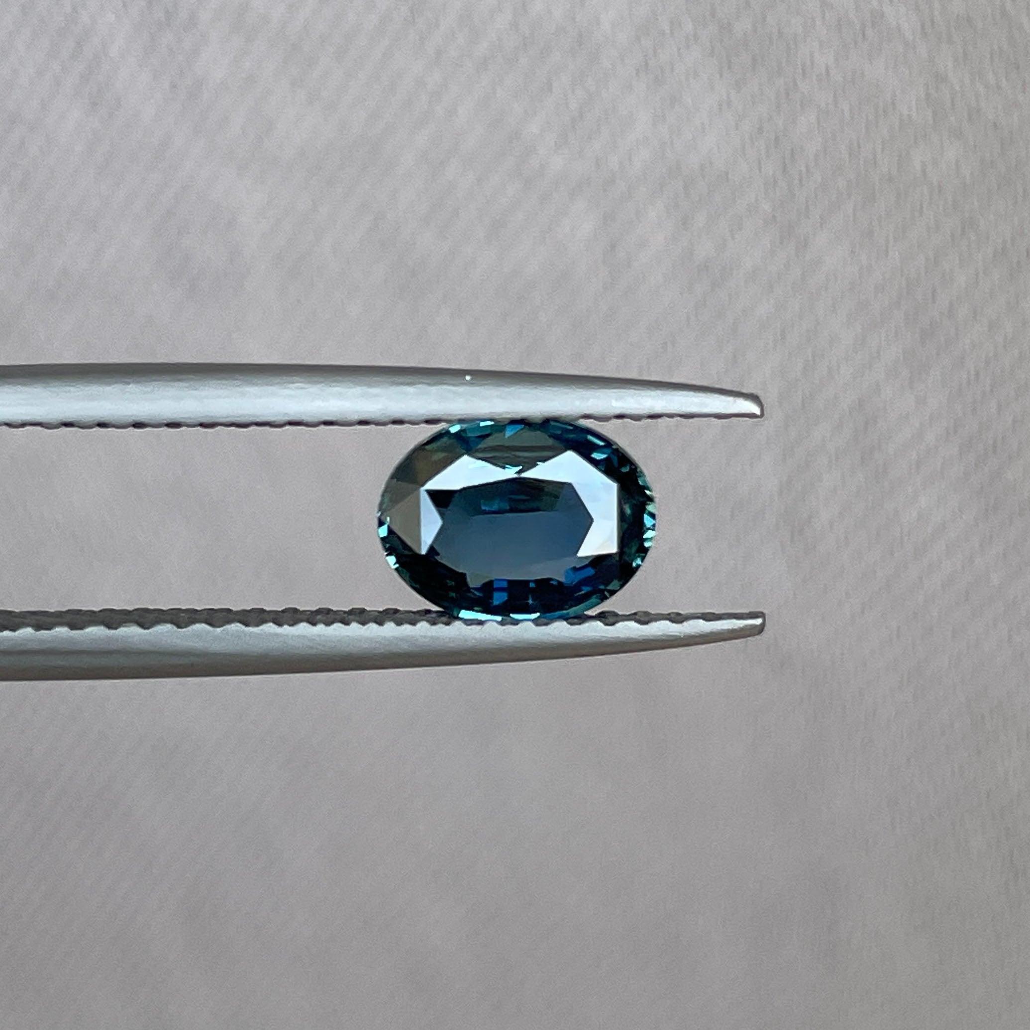 This 1.03 crt teal Sapphire is well cut to bring out the best colour and lustre, and has a perfect colour blend.
