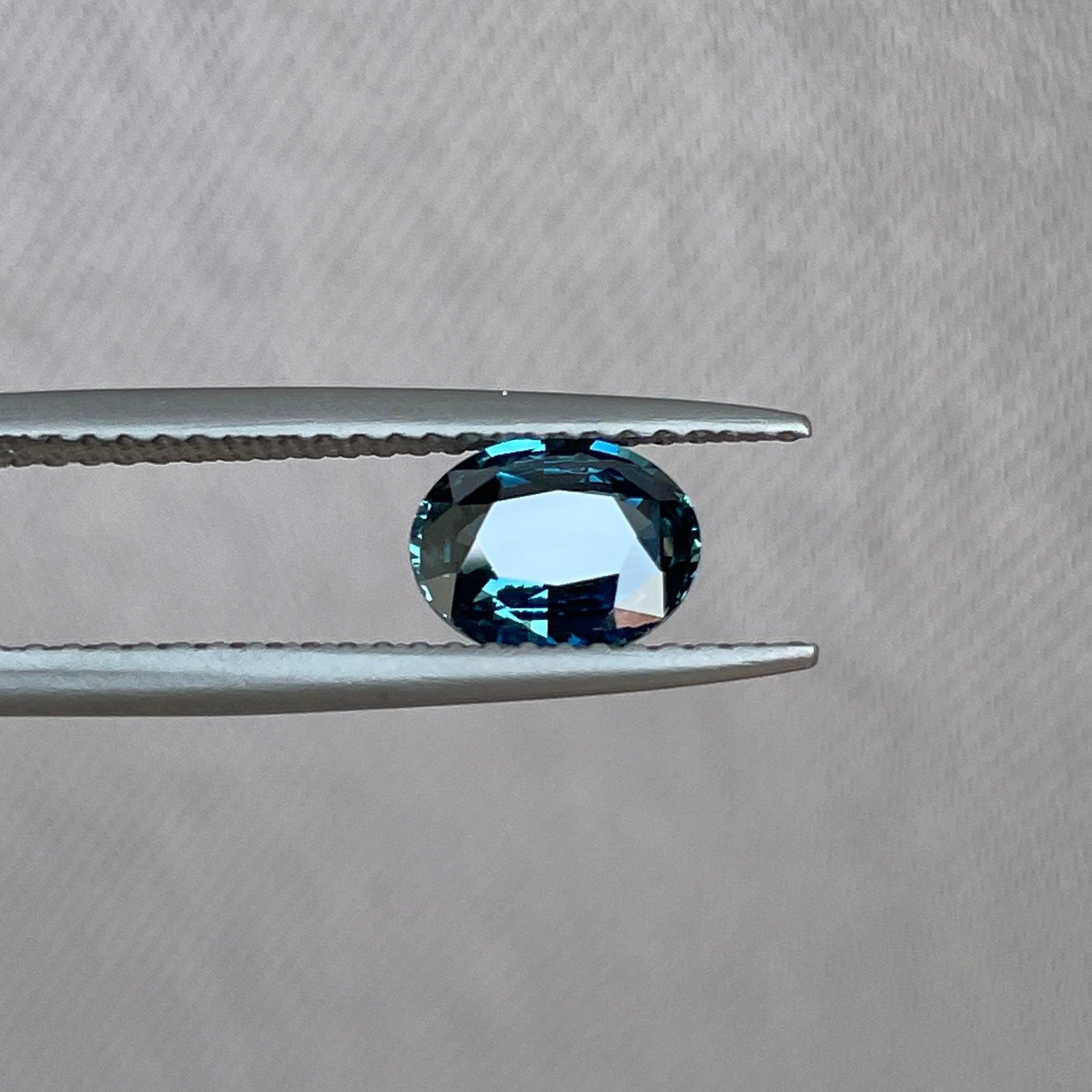 This 1.03 crt teal Sapphire is well cut to bring out the best colour and lustre, and has a perfect colour blend.