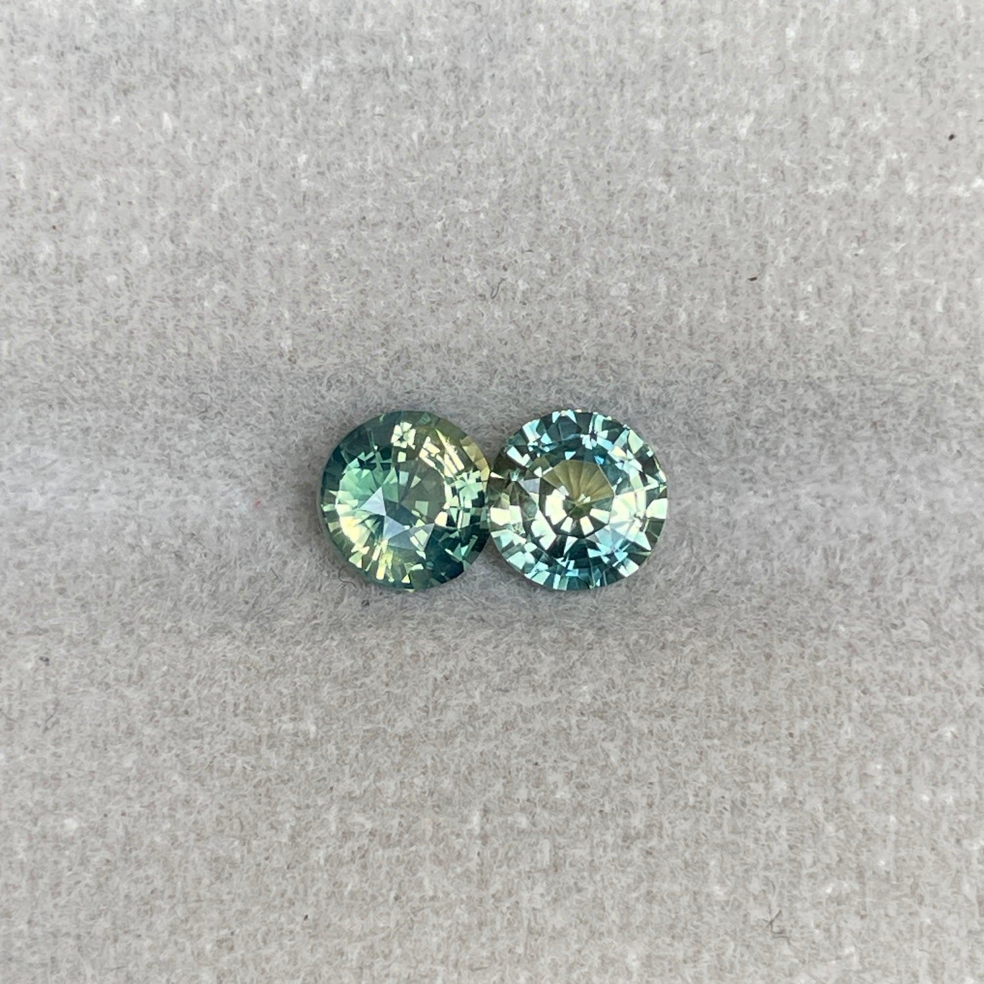 Green sapphire pair, pineapple green sapphire 1.83 crt. Loose Sapphire pair| Earth mined sapphire