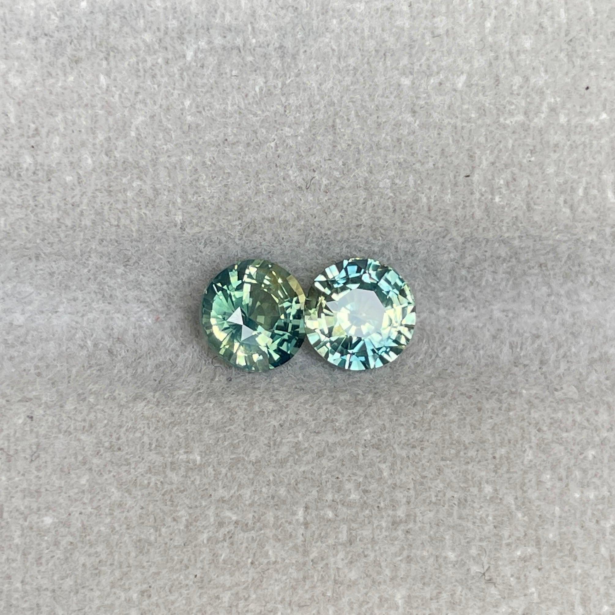 Green sapphire pair, pineapple green sapphire 1.83 crt. Loose Sapphire pair| Earth mined sapphire