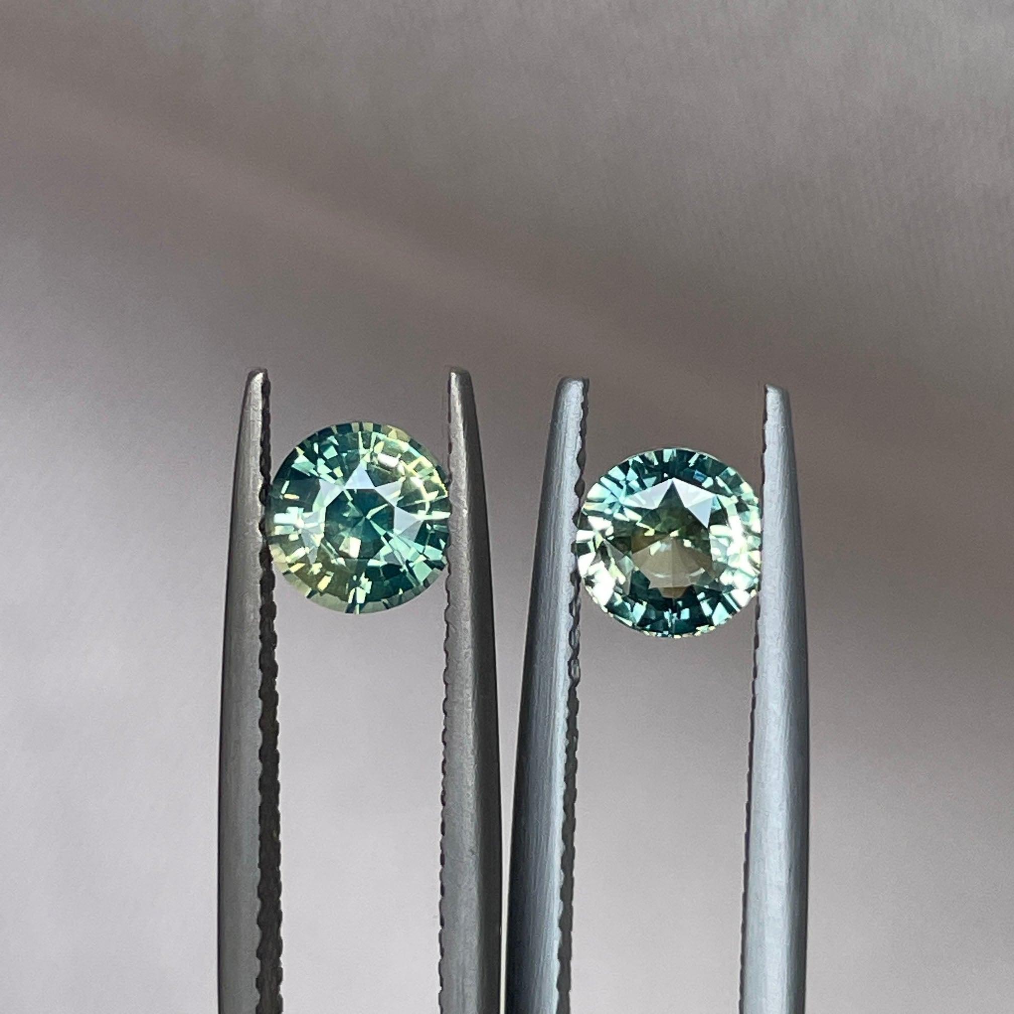 Green sapphire pair, pineapple green sapphire 1.83 crt. Loose Sapphire pair| Earth mined sapphire