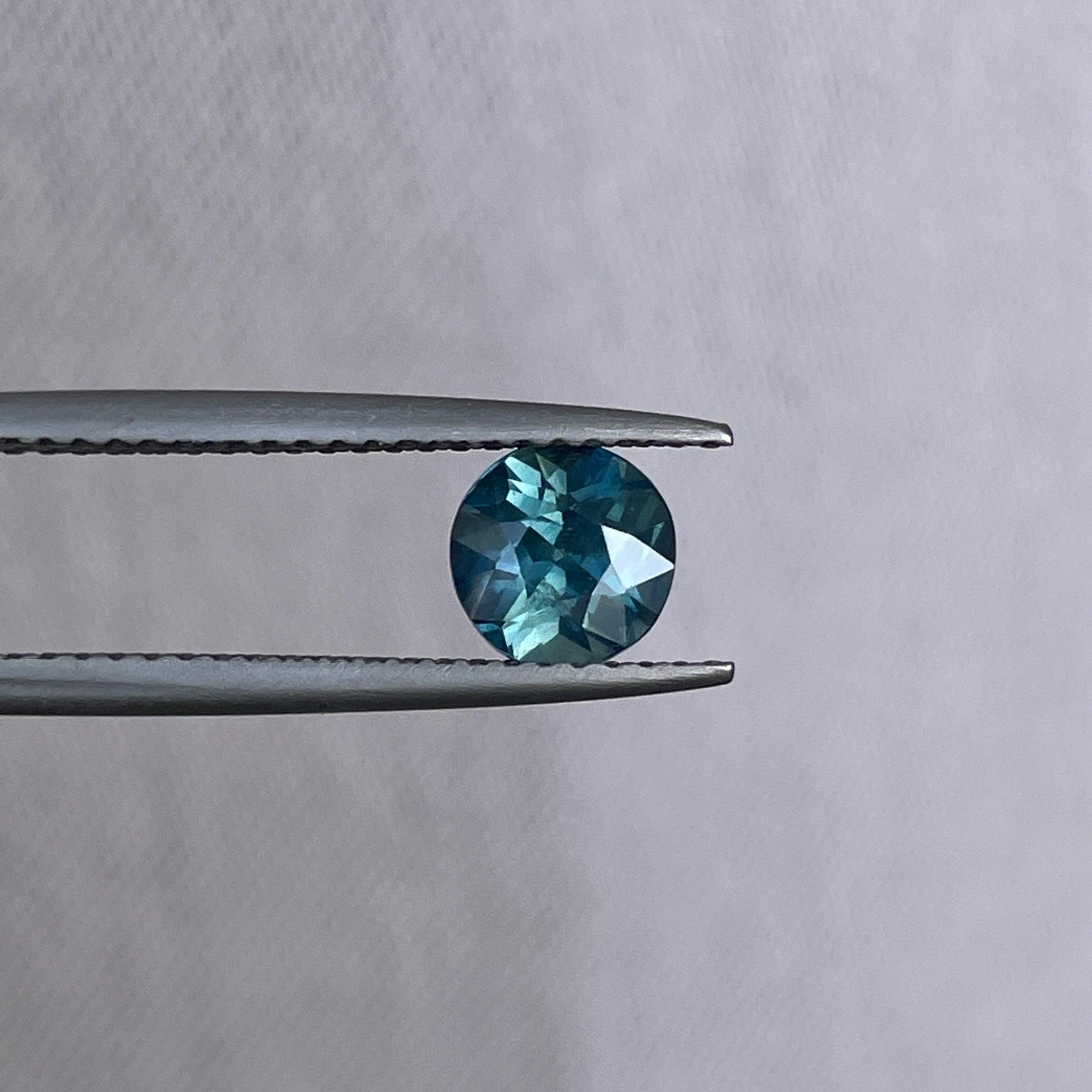Blue Green Sapphire | Round Cut | 1.13 Carat | 5.80 x4.20 mm | Teal Coloured Sapphires | Engagement Ring - NASHGEMS