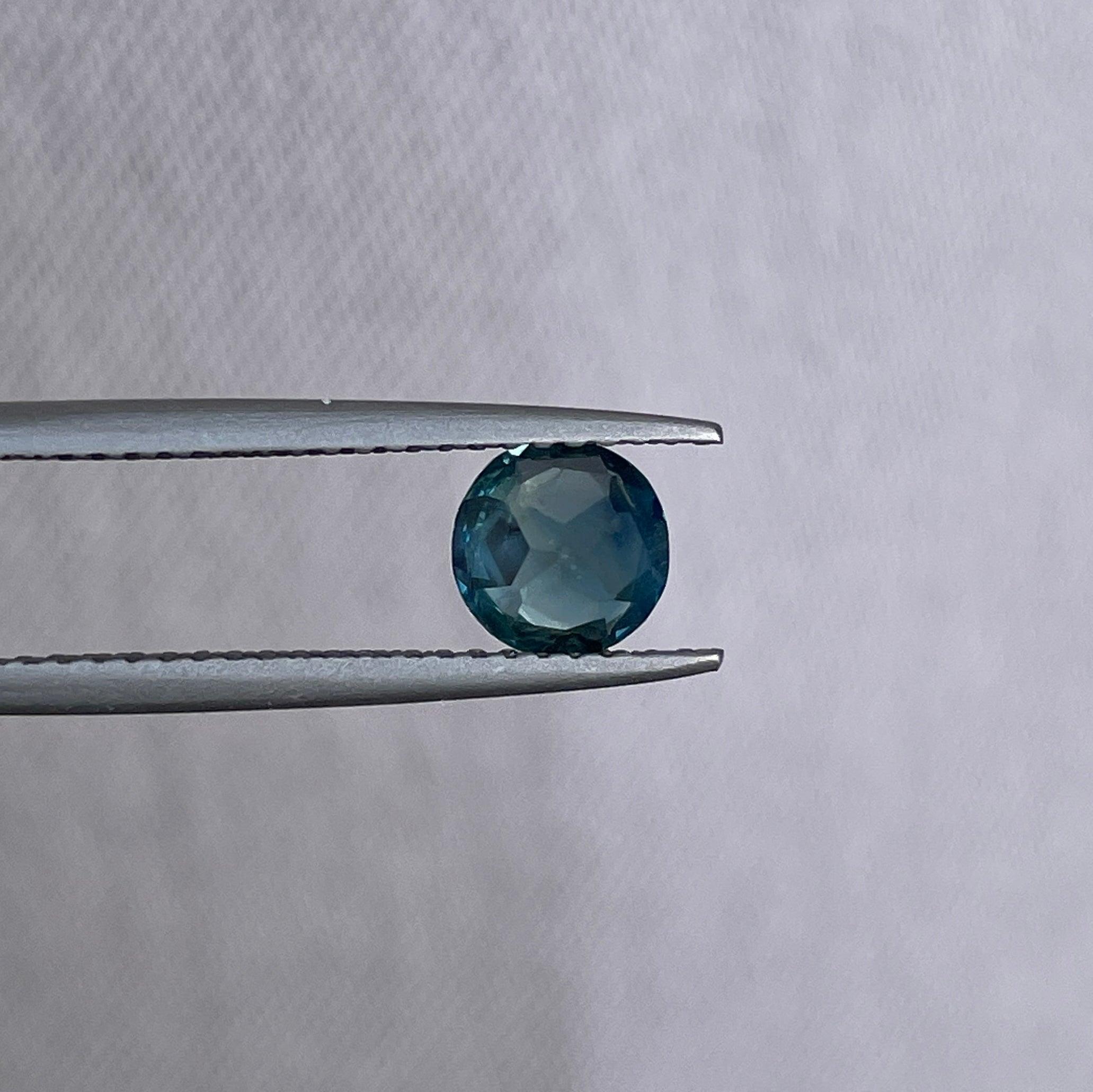 Blue Green Sapphire | Round Cut | 1.13 Carat | 5.80 x4.20 mm | Teal Coloured Sapphires | Engagement Ring - NASHGEMS