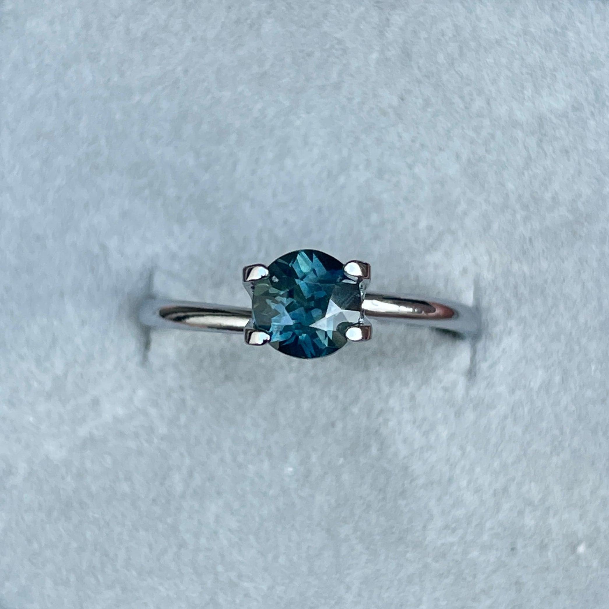 Blue Green Sapphire | Round Cut | 1.13 Carat | 5.80 x4.20 mm | Teal Coloured Sapphires | Engagement Ring - NASHGEMS