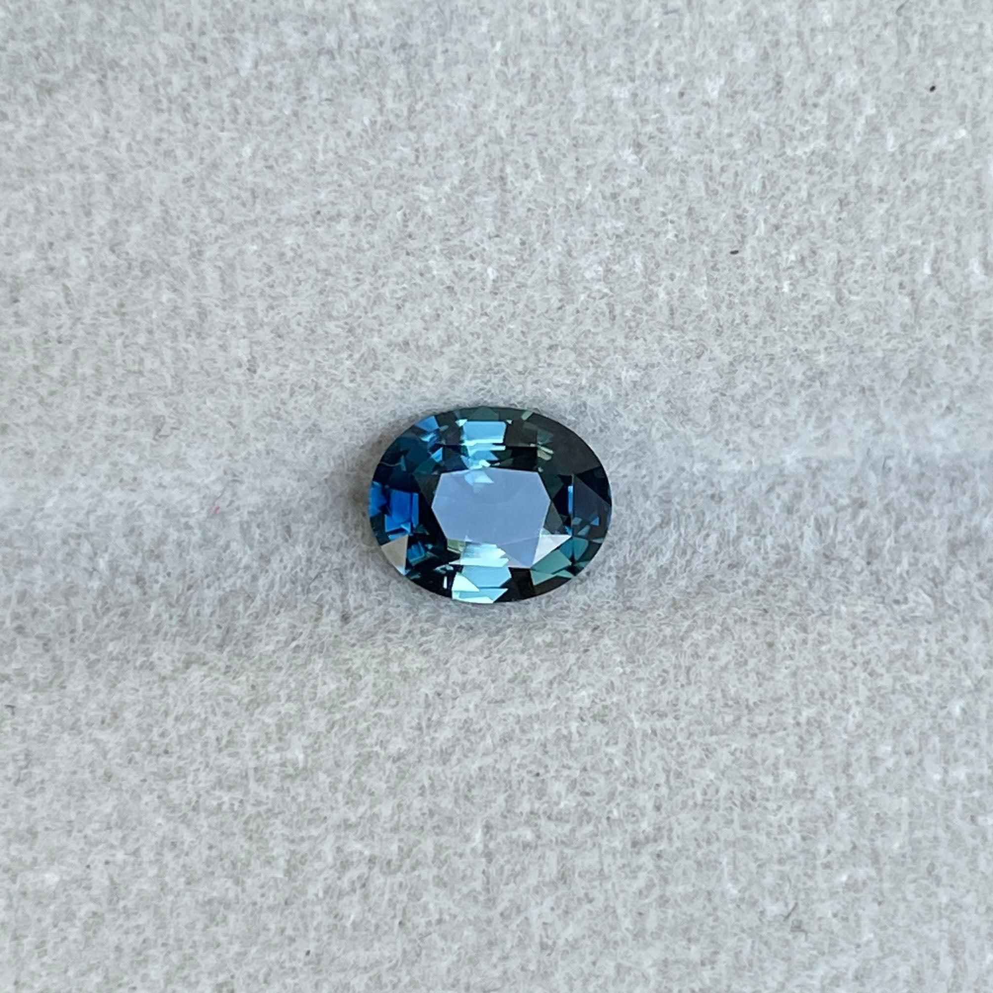 Teal sapphire stone, 1.04 crt capri Natural teal sapphire. Flawless CERTIFIED Stunning Loose Gemstone