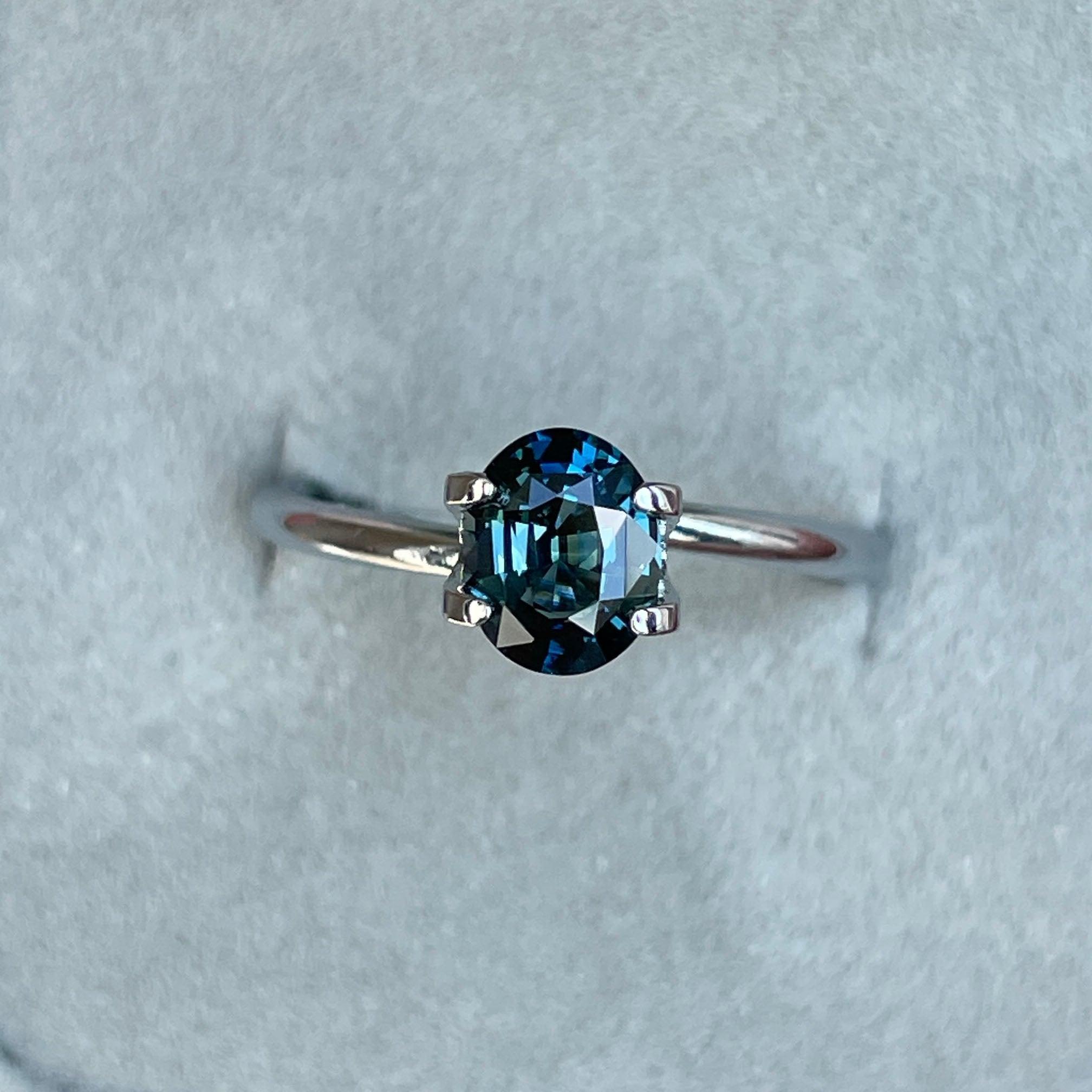 Teal sapphire stone, 1.04 crt capri Natural teal sapphire. Flawless CERTIFIED Stunning Loose Gemstone