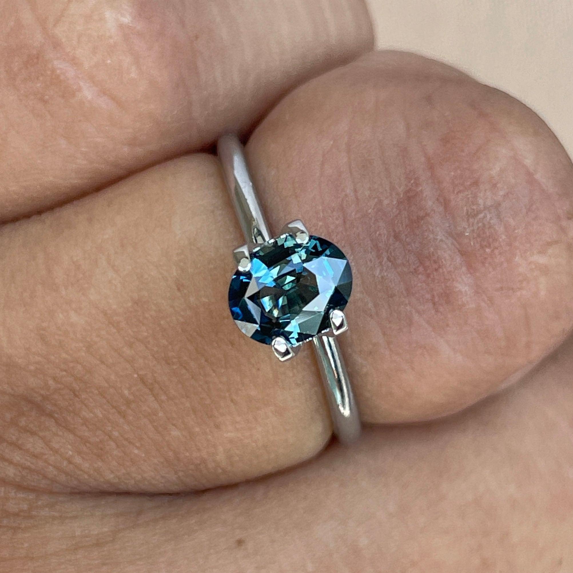 Teal sapphire stone, 1.04 crt capri Natural teal sapphire. Flawless CERTIFIED Stunning Loose Gemstone