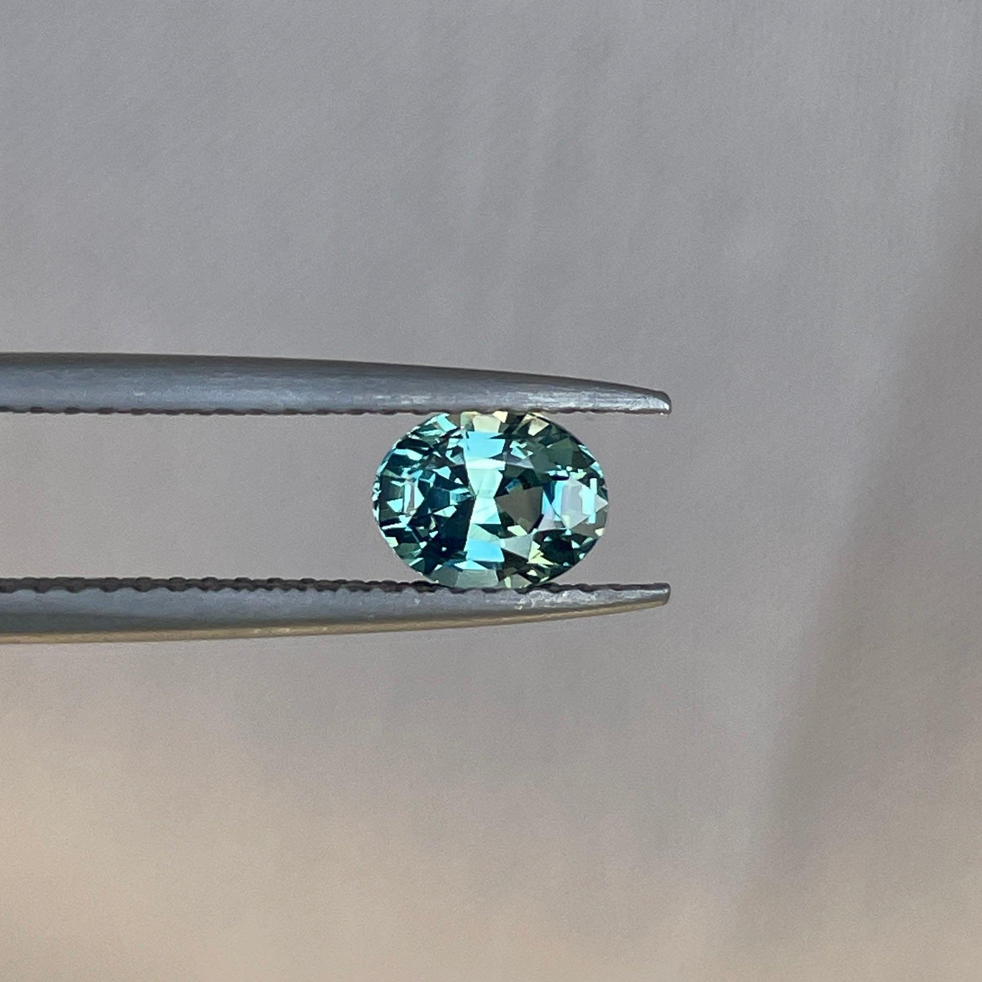 Teal sapphire stone Oval cut, lagoon green sapphire 0.98 crt teal sapphire. Clean Sapphire, Loose Stone