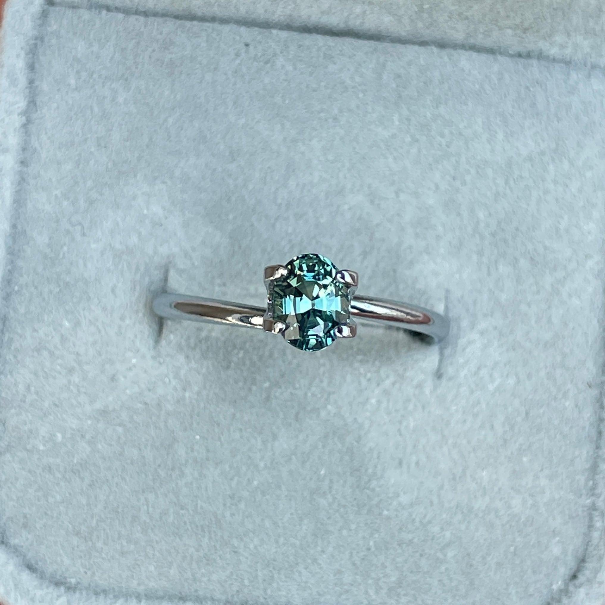 Teal sapphire stone Oval cut, lagoon green sapphire 0.98 crt teal sapphire. Clean Sapphire, Loose Stone - NASHGEMS
