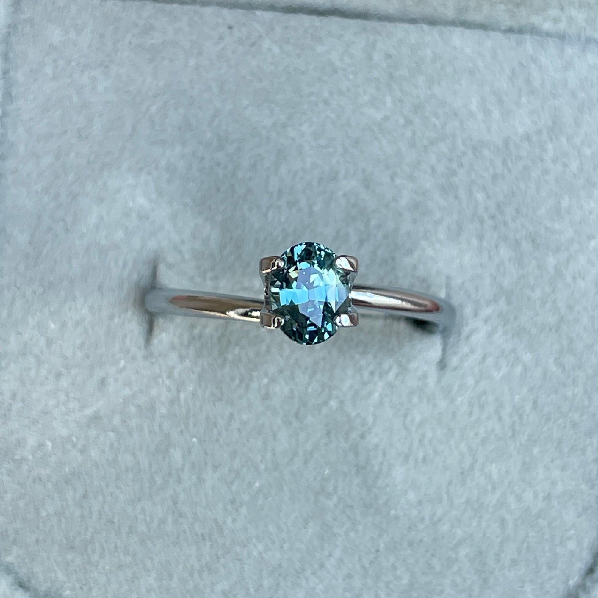 Teal sapphire stone, Caribbean green teal sapphire 0.97 crt.
