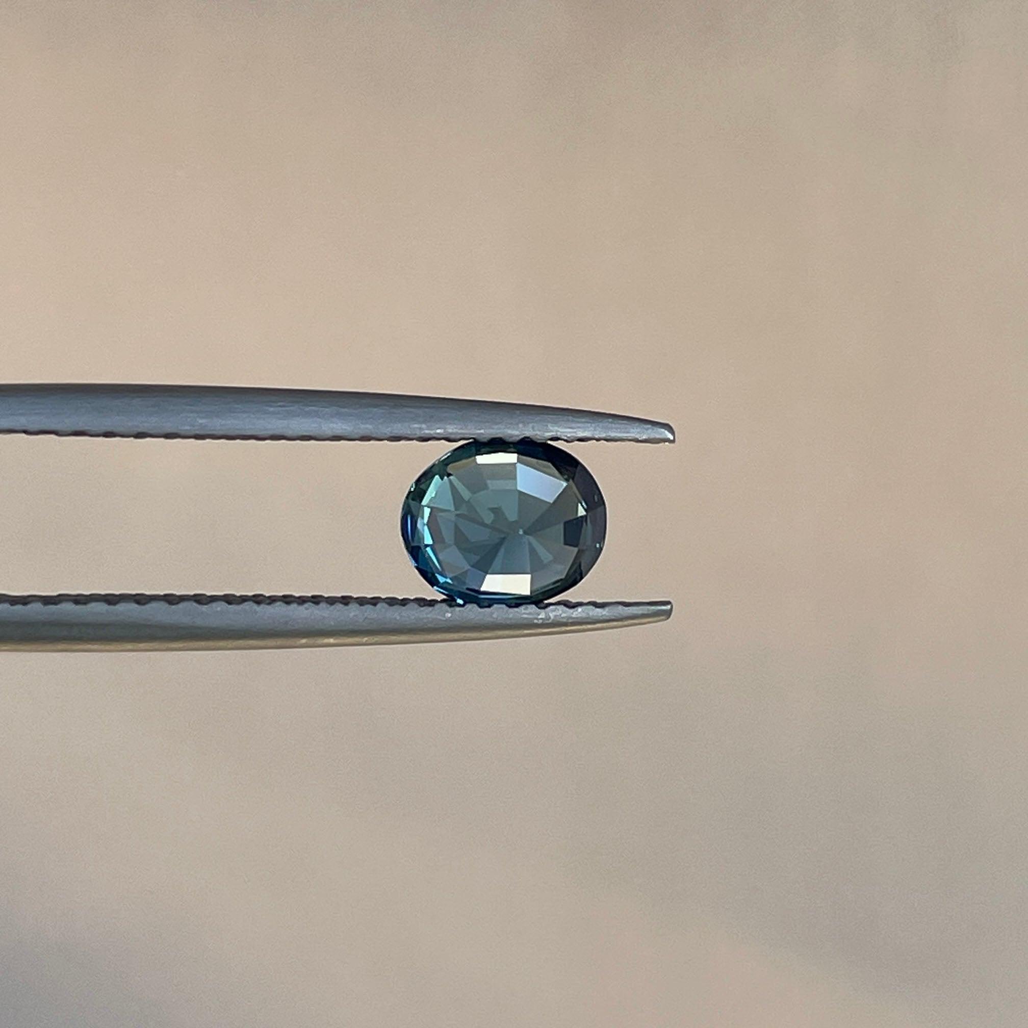 Captivating Teal sapphire Oval cut teal sapphire, 0.93 crt Sardinia teal sapphire. Loose stone for ring making - NASHGEMS