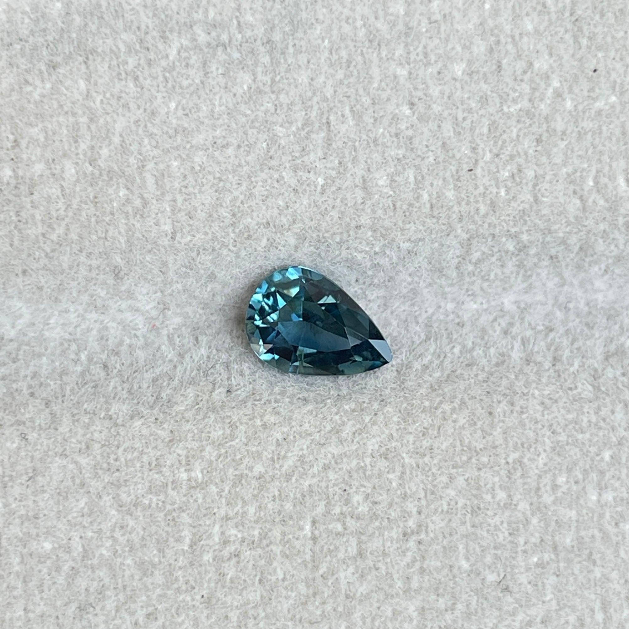 Teal sapphire Pear cut, 0.87 crt - NASHGEMS
