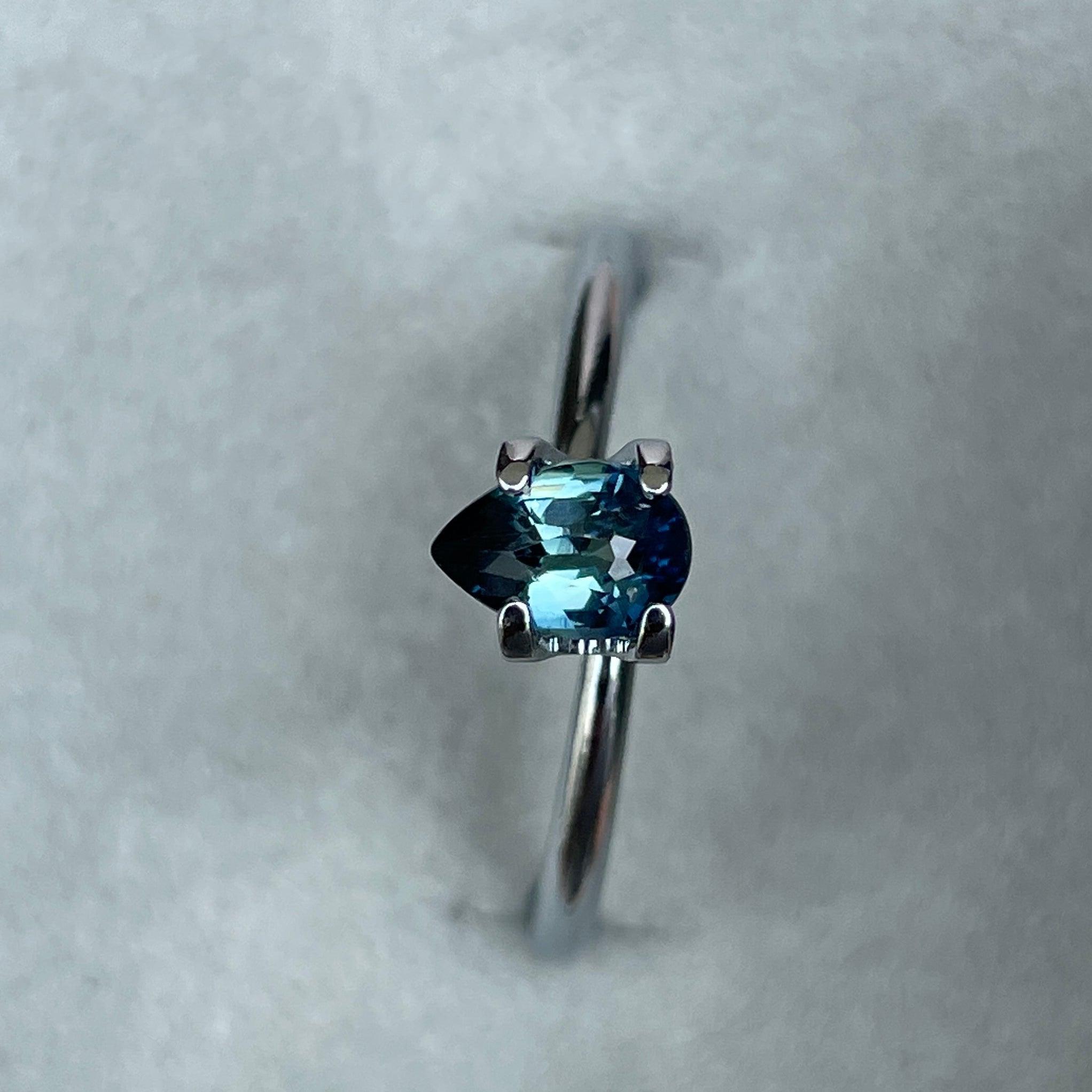 Pear Cut Teal Sapphire Loose Gemstone. 0.71 crt. 6.30 x 4.40 x 3.30mm - NASHGEMS