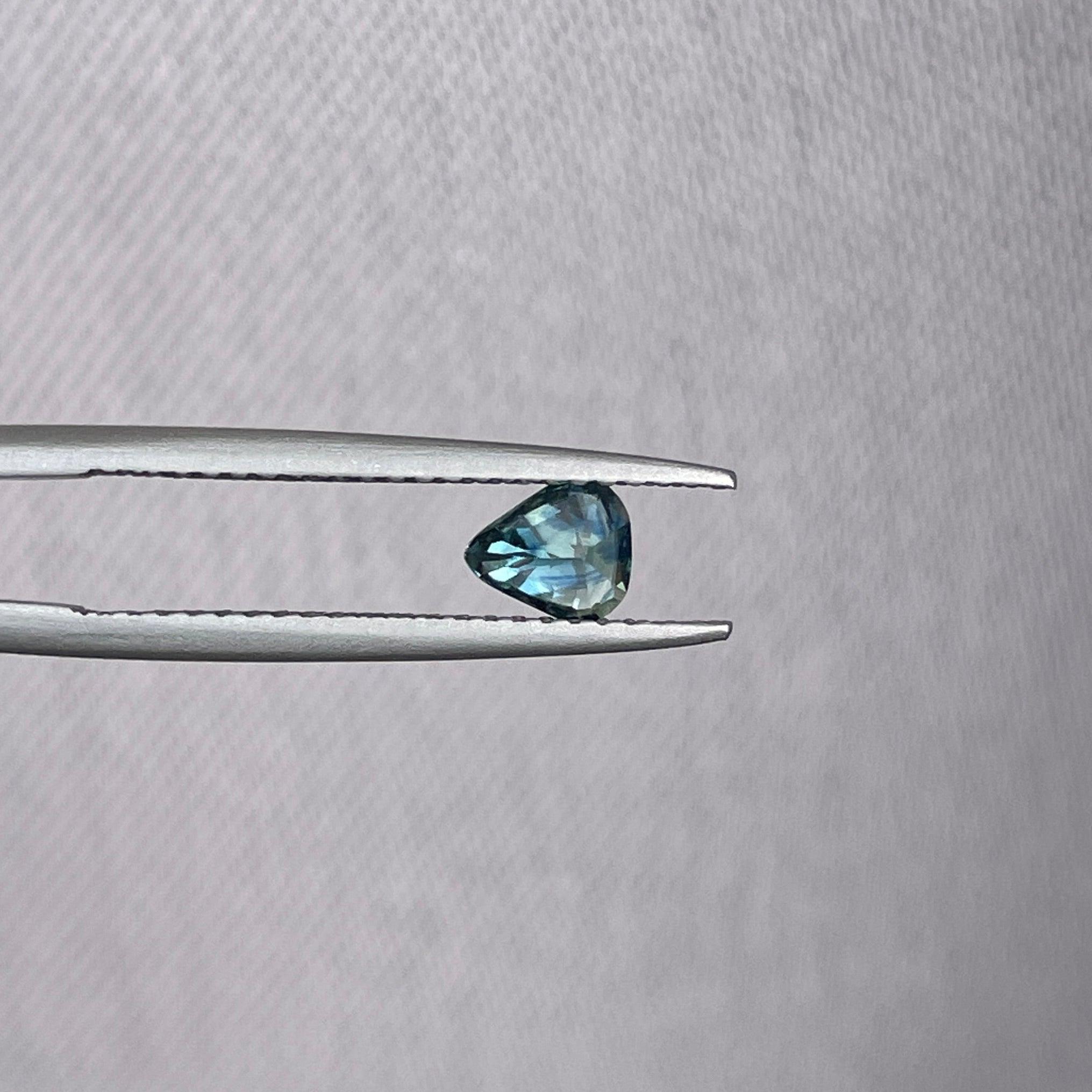 Natural Teal Sapphire 0.54 CT, Teal Sapphire Engagement Rings, Green Sapphire, Wedding Rings, Parti Sapphire, Pear Cut Gemstones - NASHGEMS