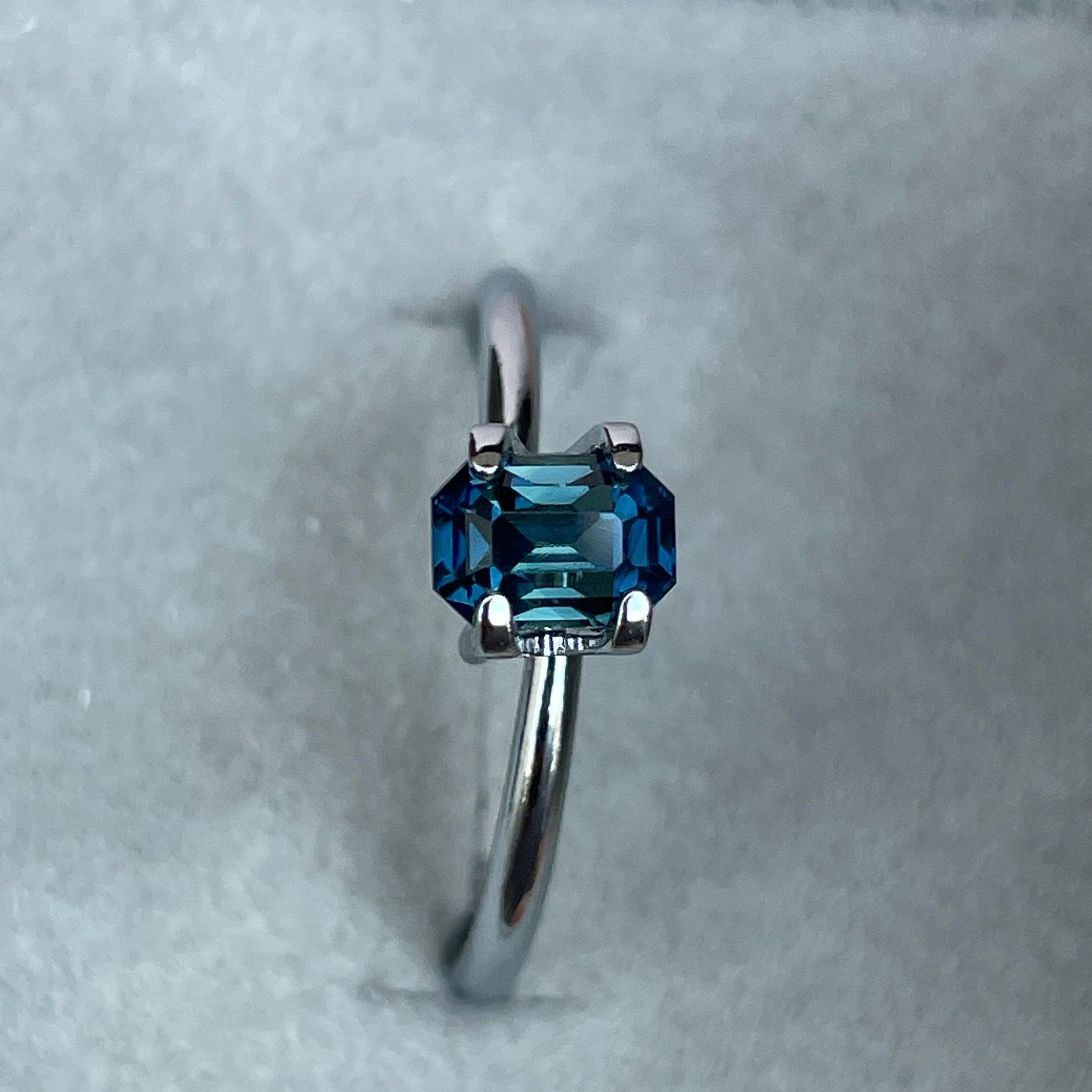 Natural Blue Green Sapphire Emerald Cut 1.13 Carat - NASHGEMS