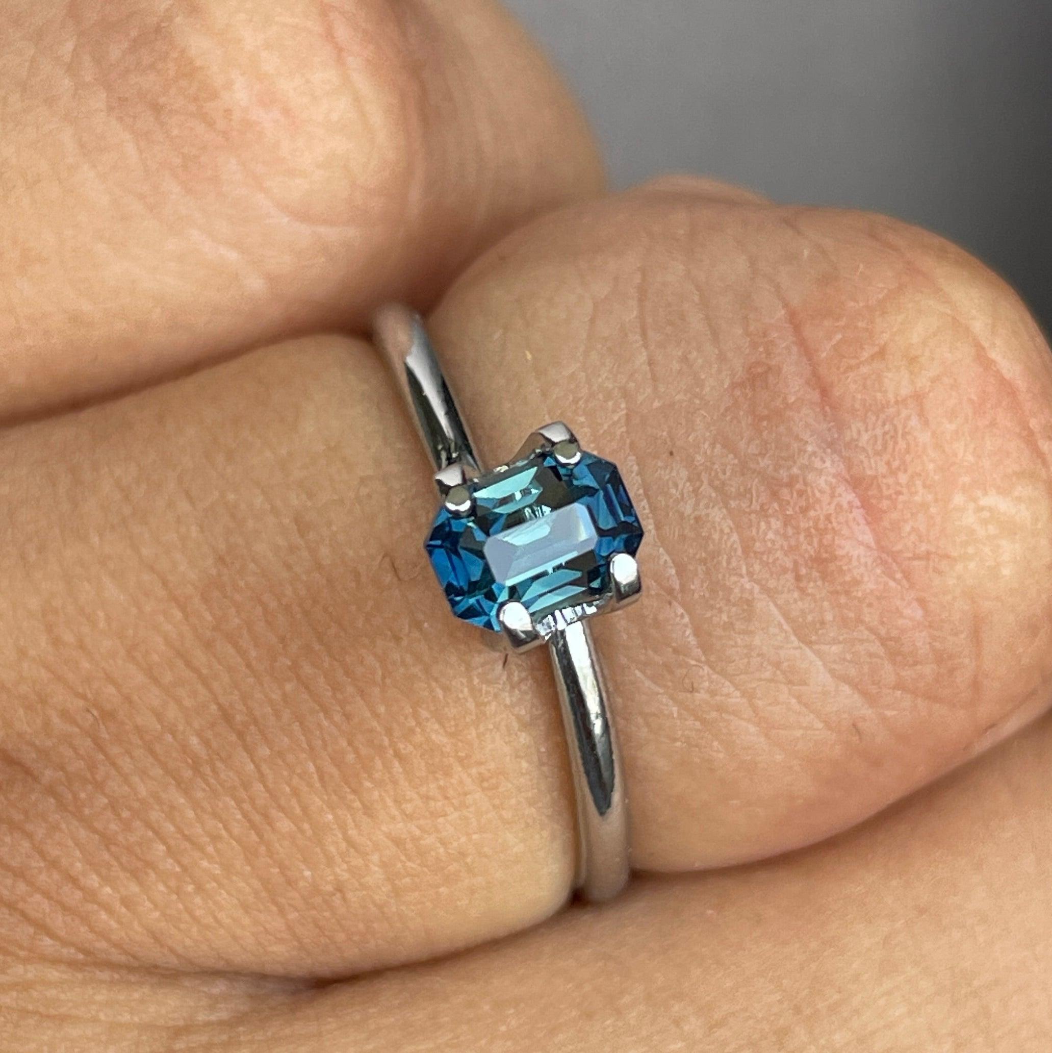 Natural Blue Green Sapphire Emerald Cut 1.13 Carat - NASHGEMS